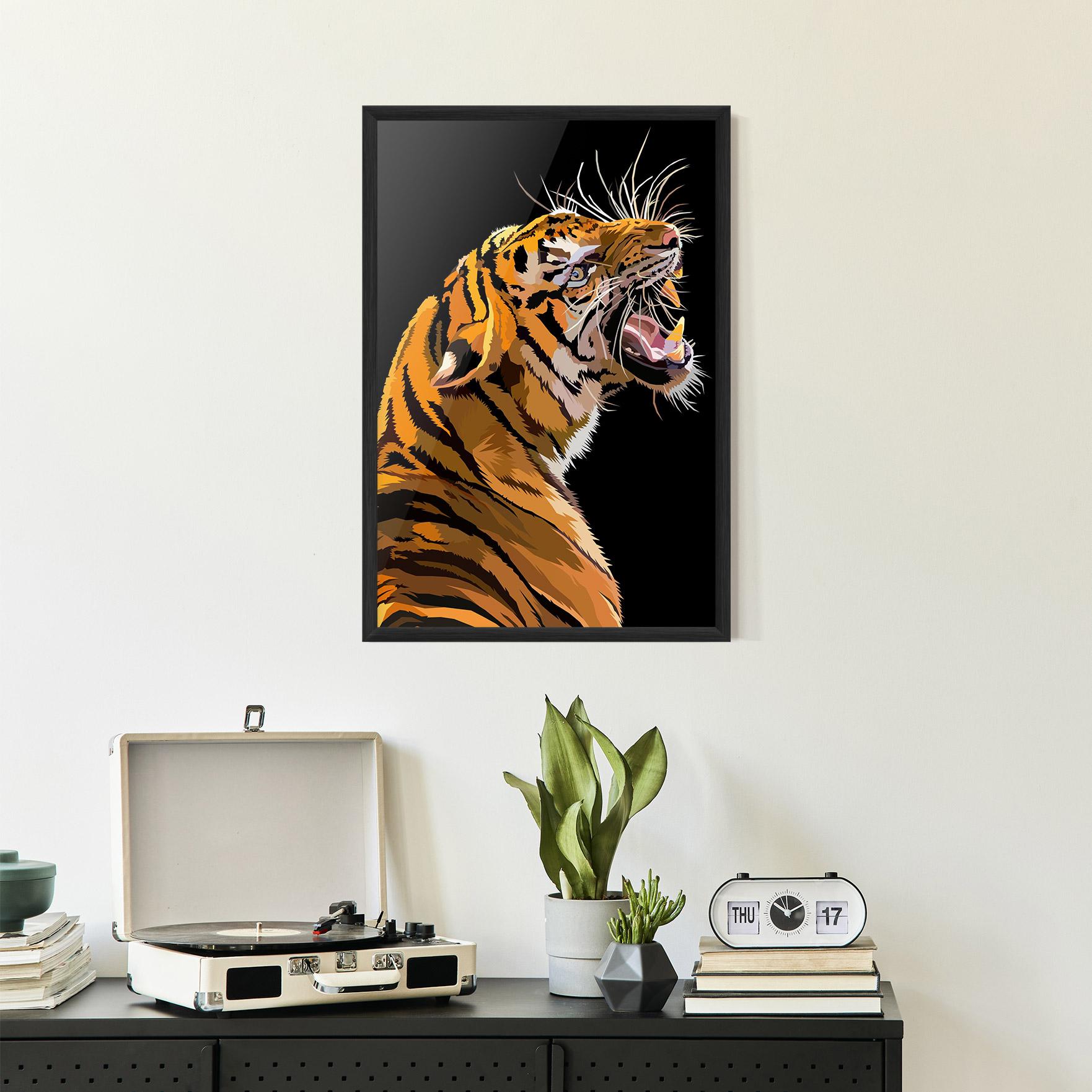 Gerahmte Poster Angry Tiger mockup 2