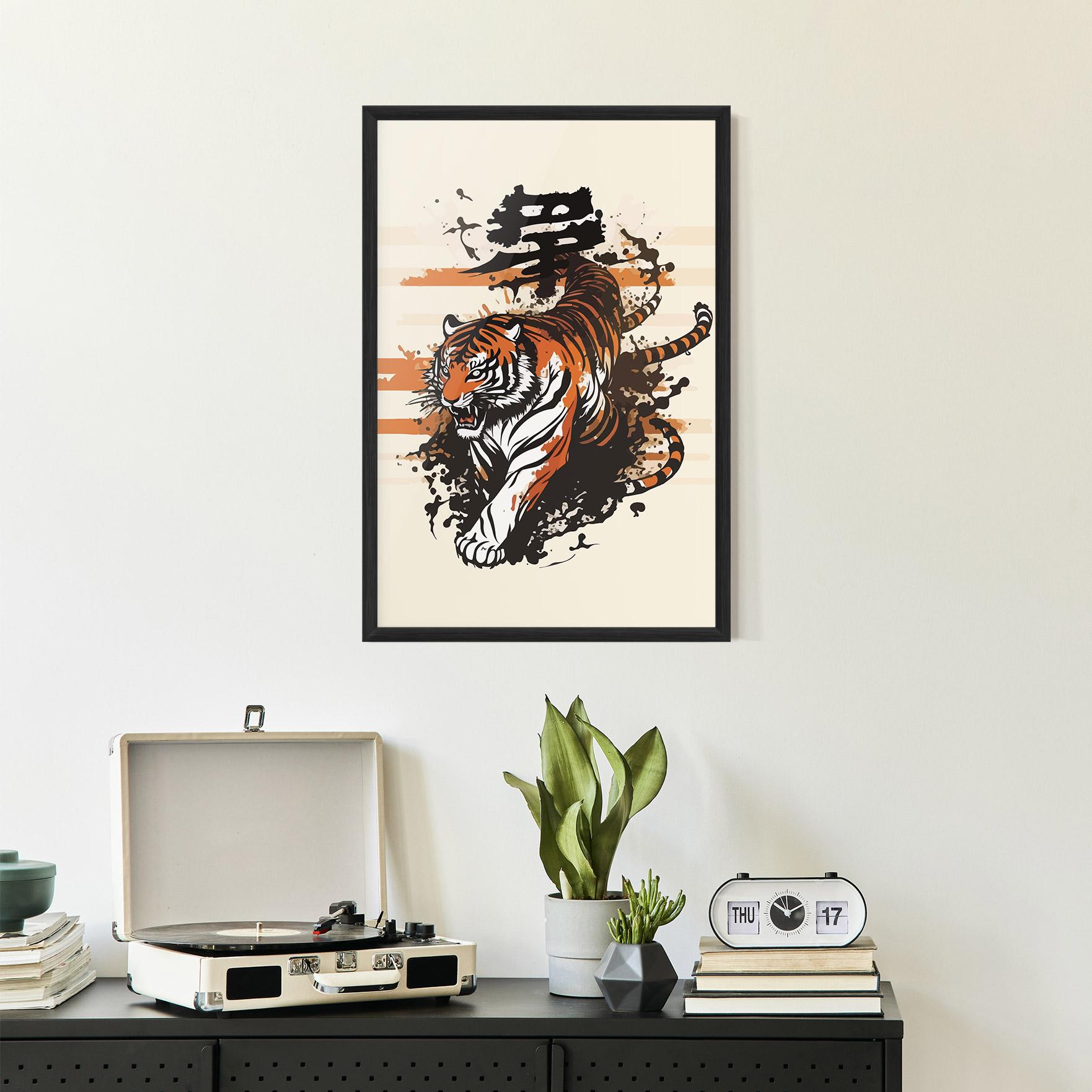 Gerahmte Poster Asiatic Tiger mockup 2