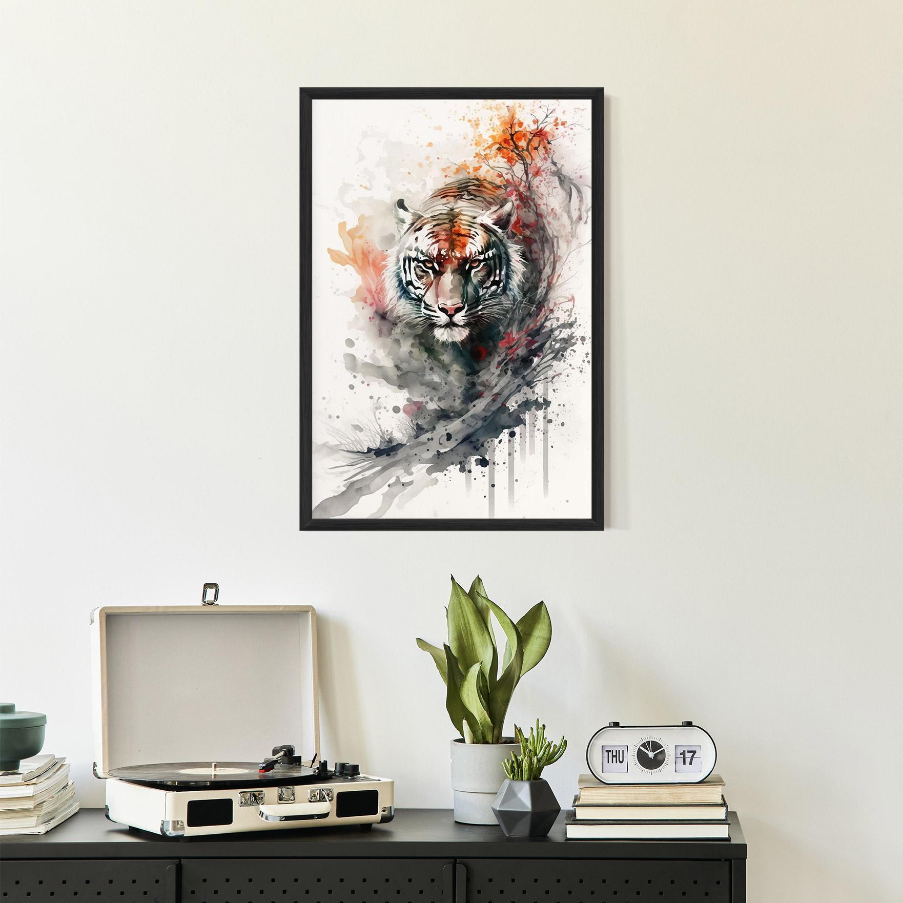 Gerahmte Poster Beautiful Tiger Art mockup 2
