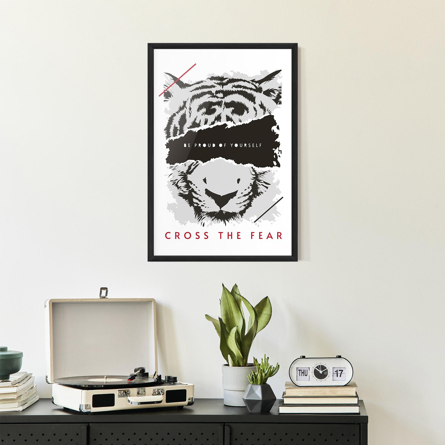 Gerahmte Poster Cross The Fear mockup 2