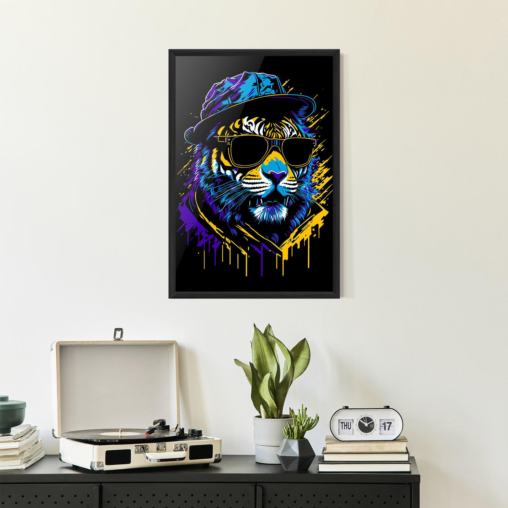 Gerahmte Poster Glasses Tiger mockup 2
