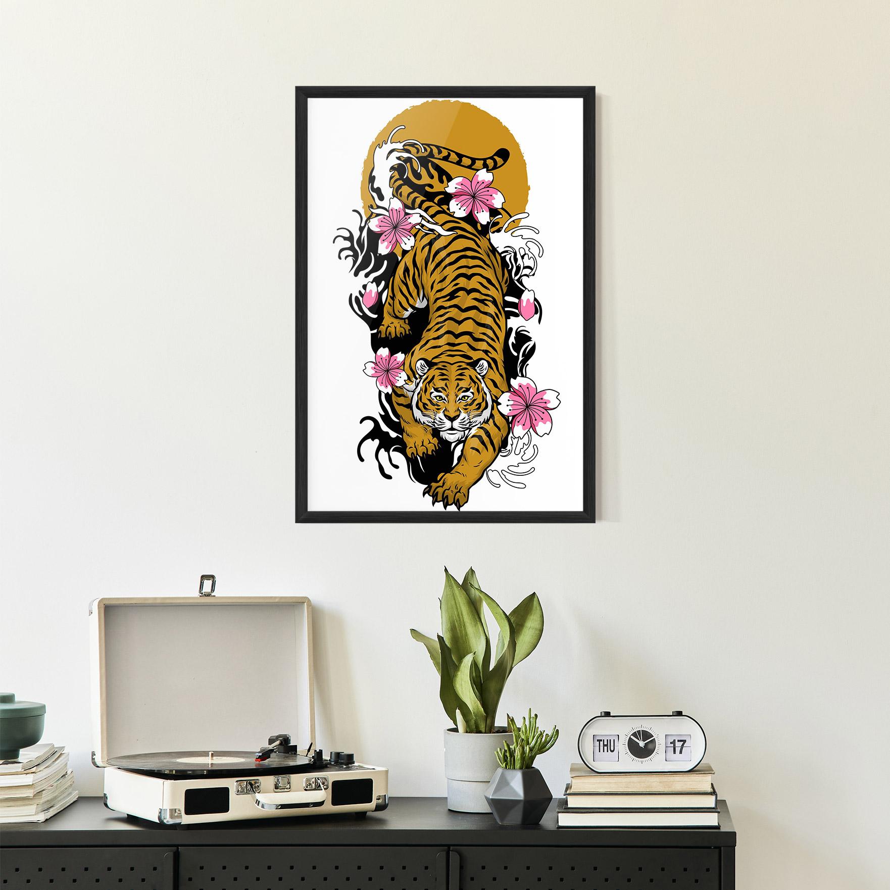 Gerahmte Poster Japanese Style Tiger mockup 2