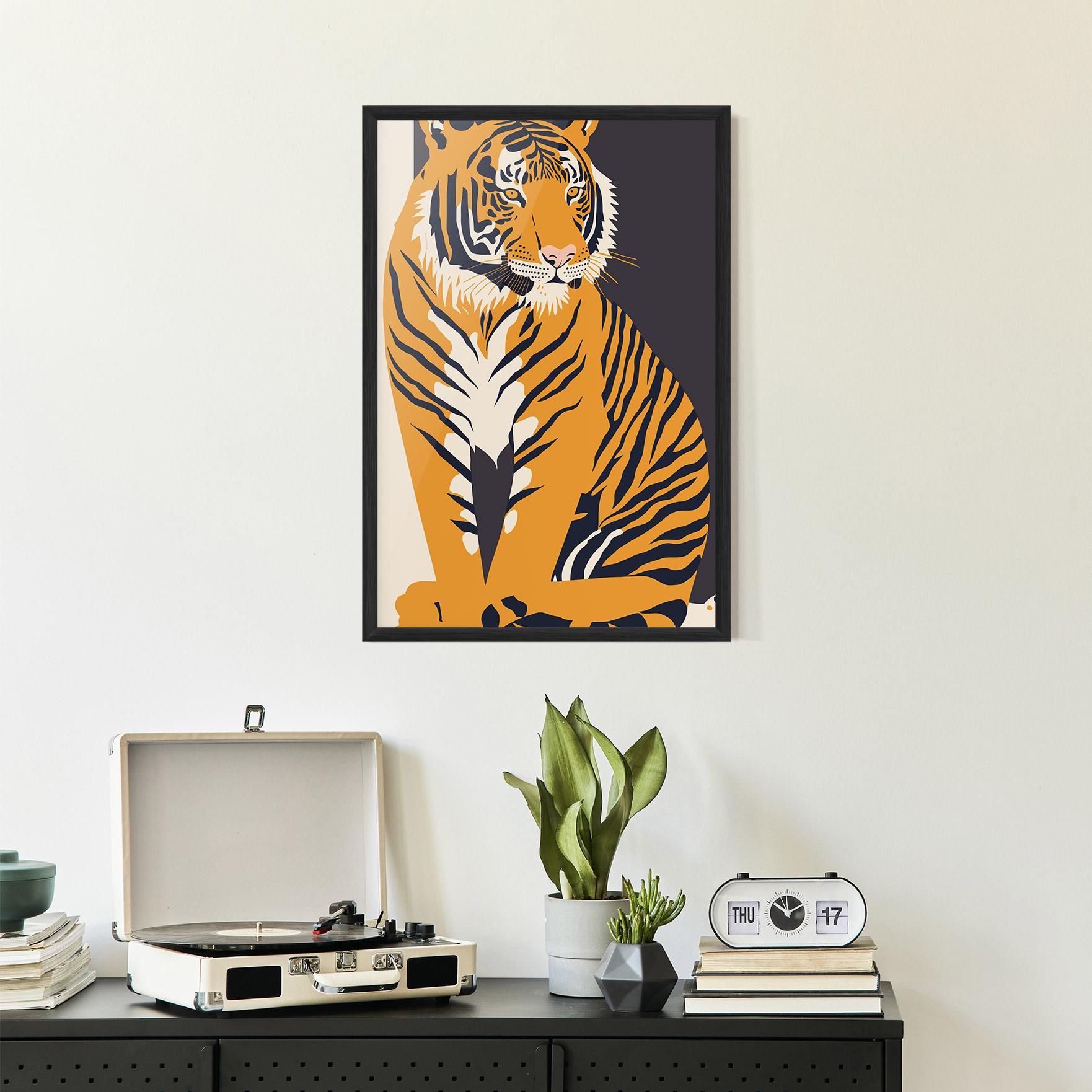 Gerahmte Poster Orange Tiger mockup 2