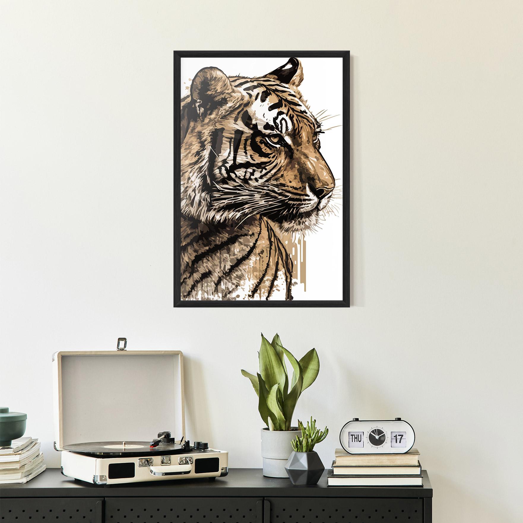 Gerahmte Poster Pretty Tiger Art mockup 2