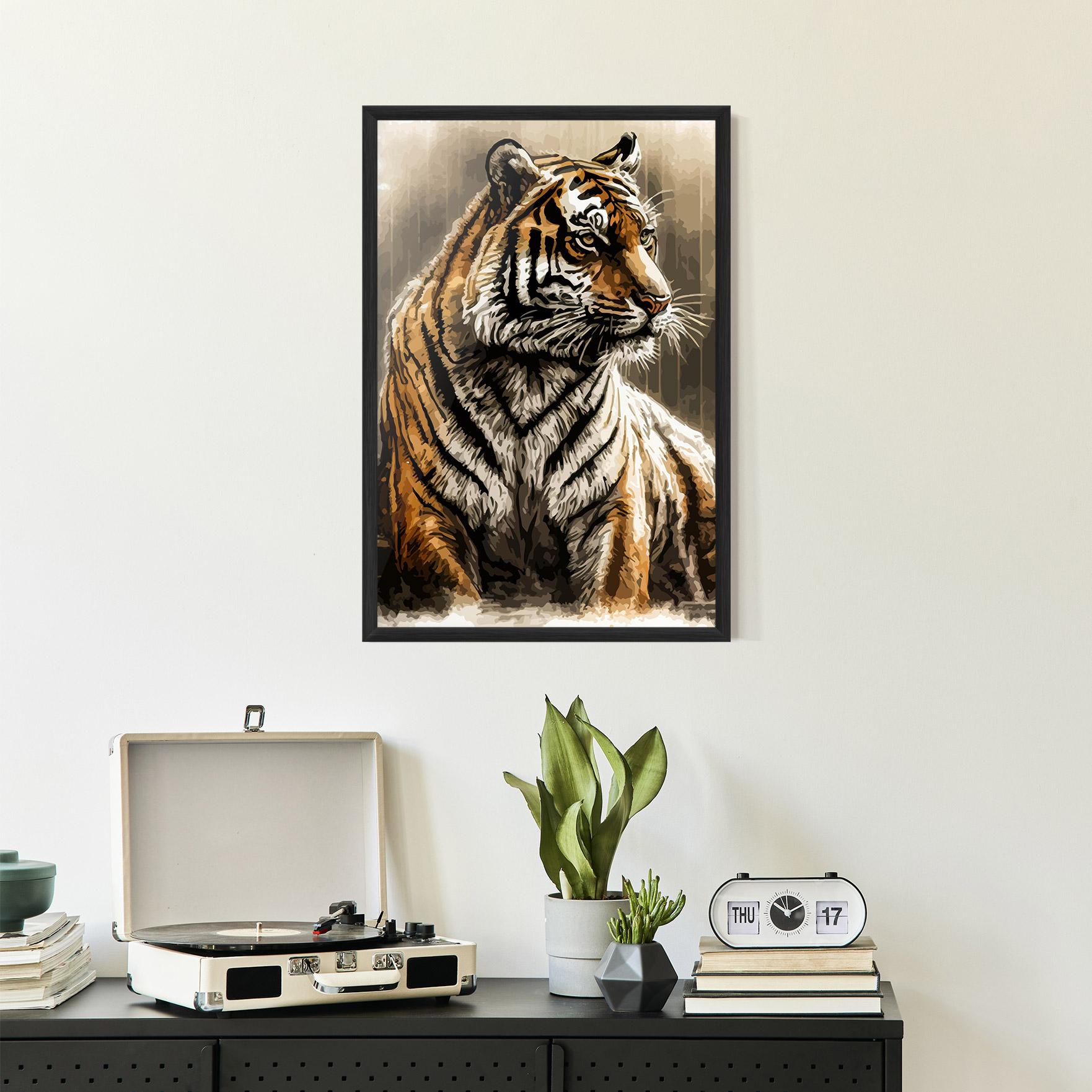 Gerahmte Poster Rain Tiger mockup 2