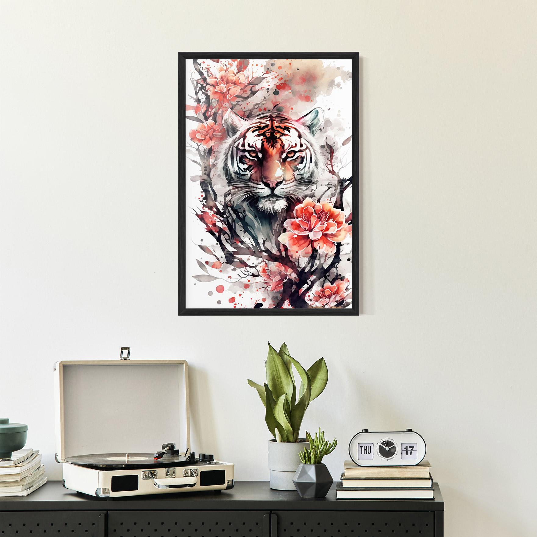 Gerahmte Poster Red Tiger mockup 2