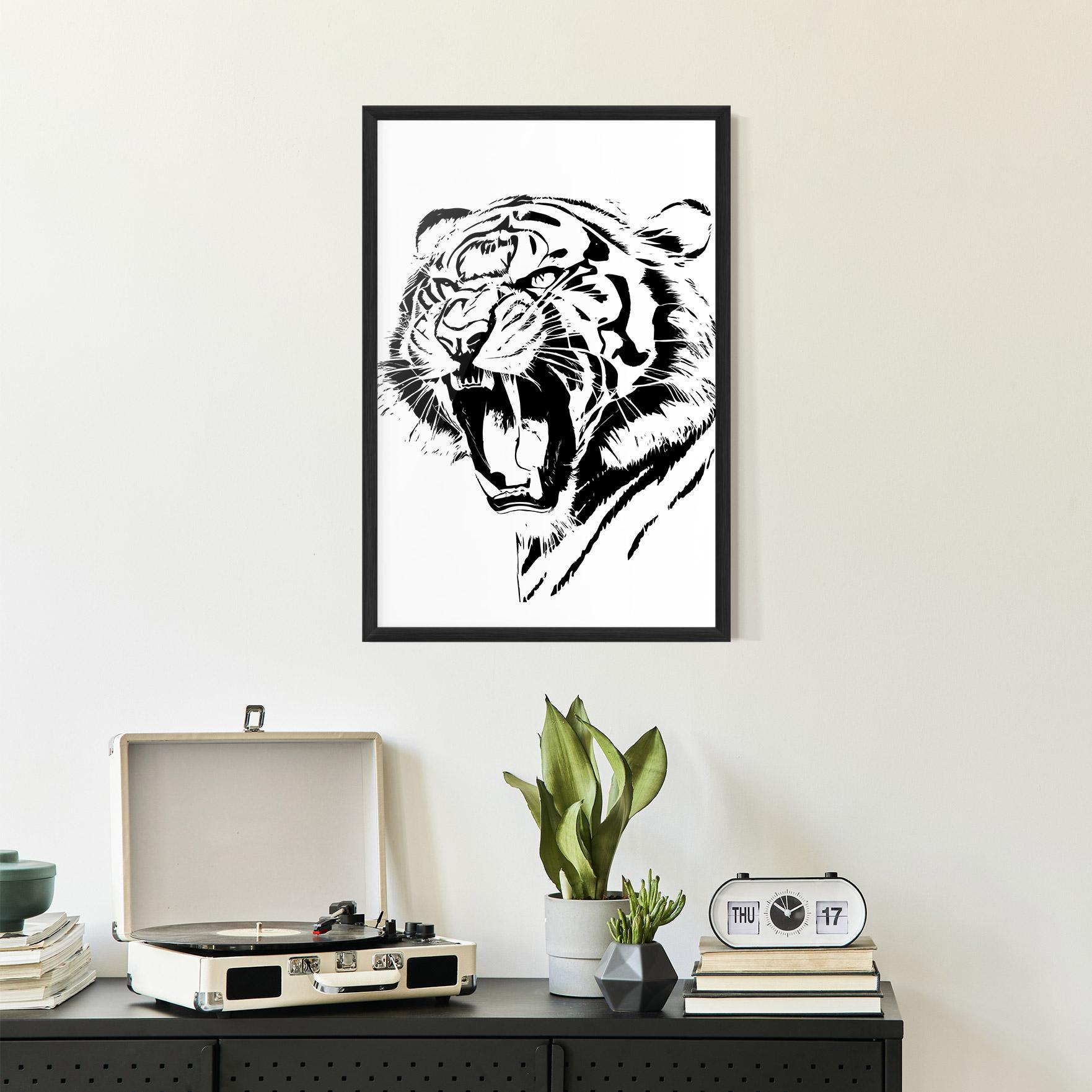 Gerahmte Poster Roaring Tiger mockup 2