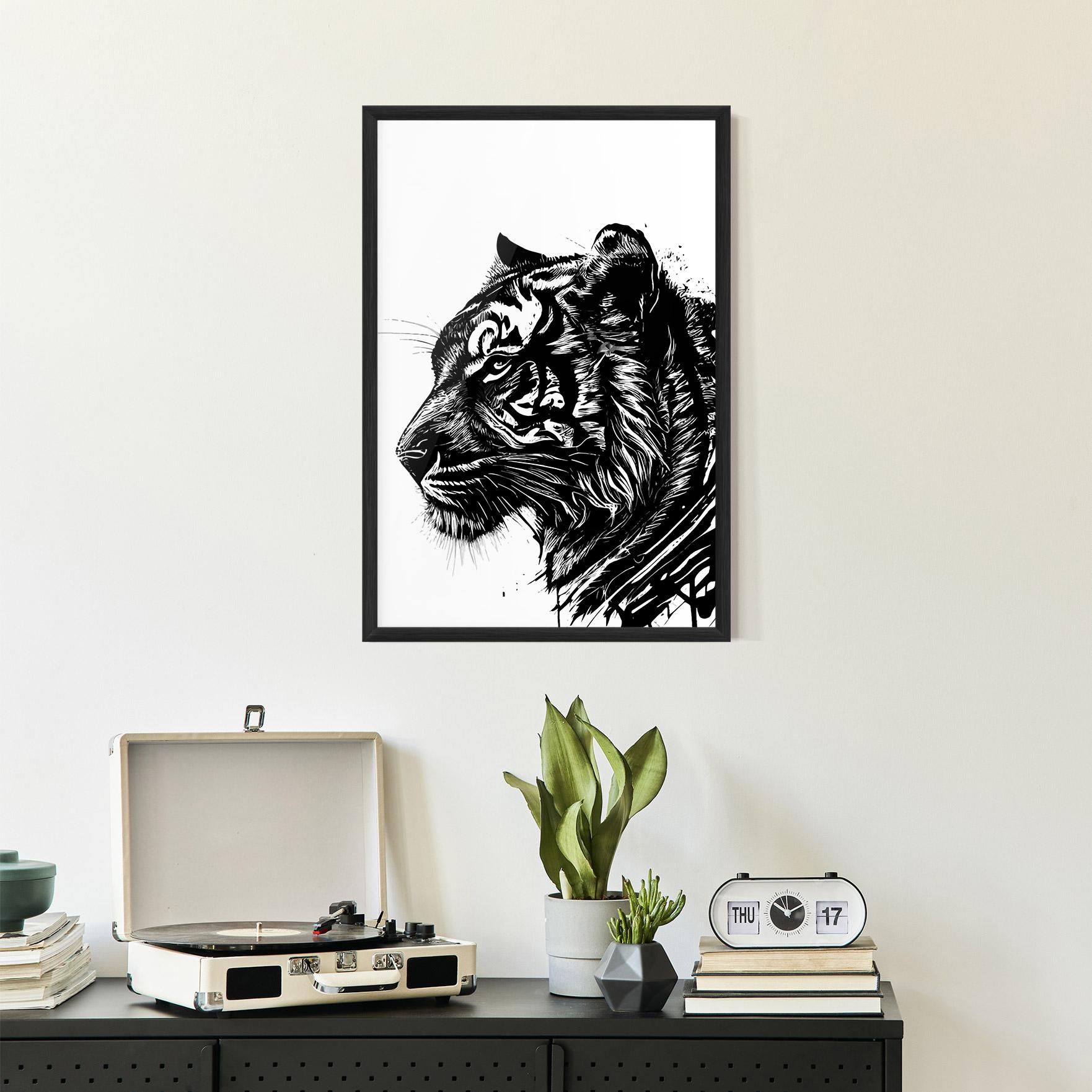Gerahmte Poster Tiger Profile mockup 2