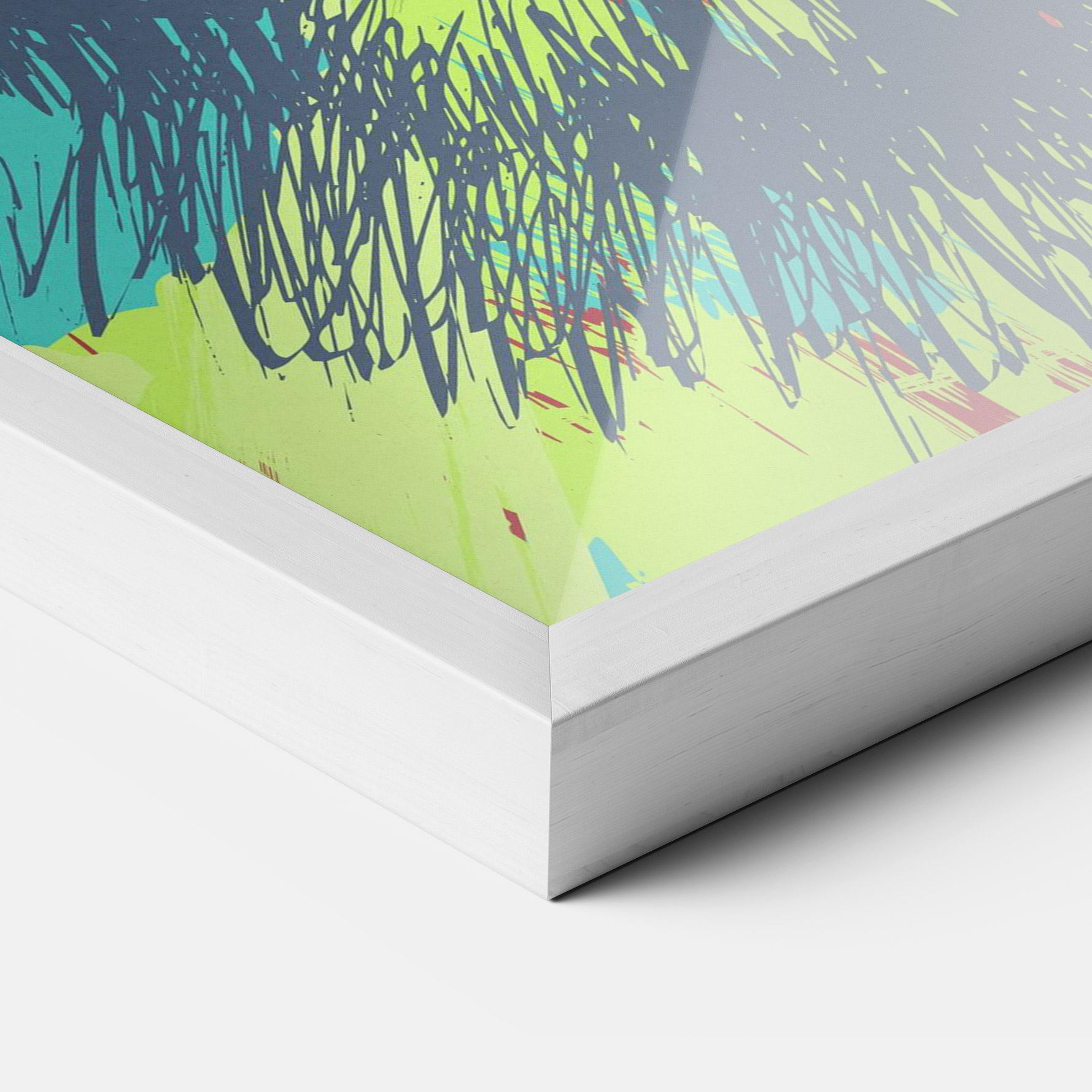 Gerahmte Poster Blue Green Tiger mockup 3