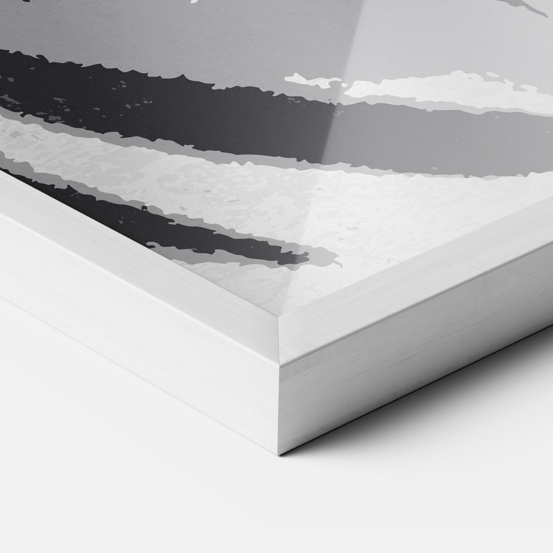 Gerahmte Poster Grey Tiger Head mockup 3