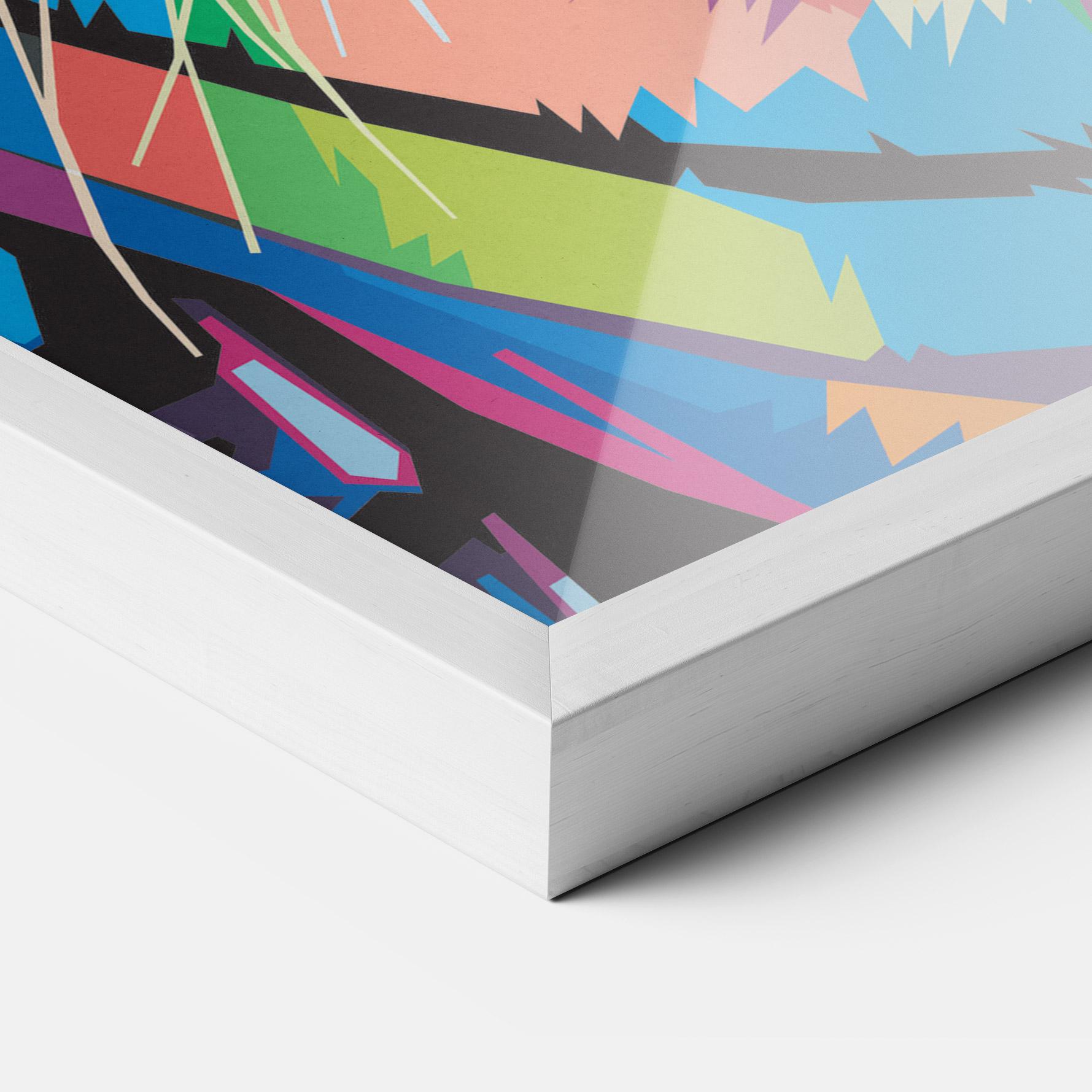 Gerahmte Poster Mix Color Tiger mockup 3