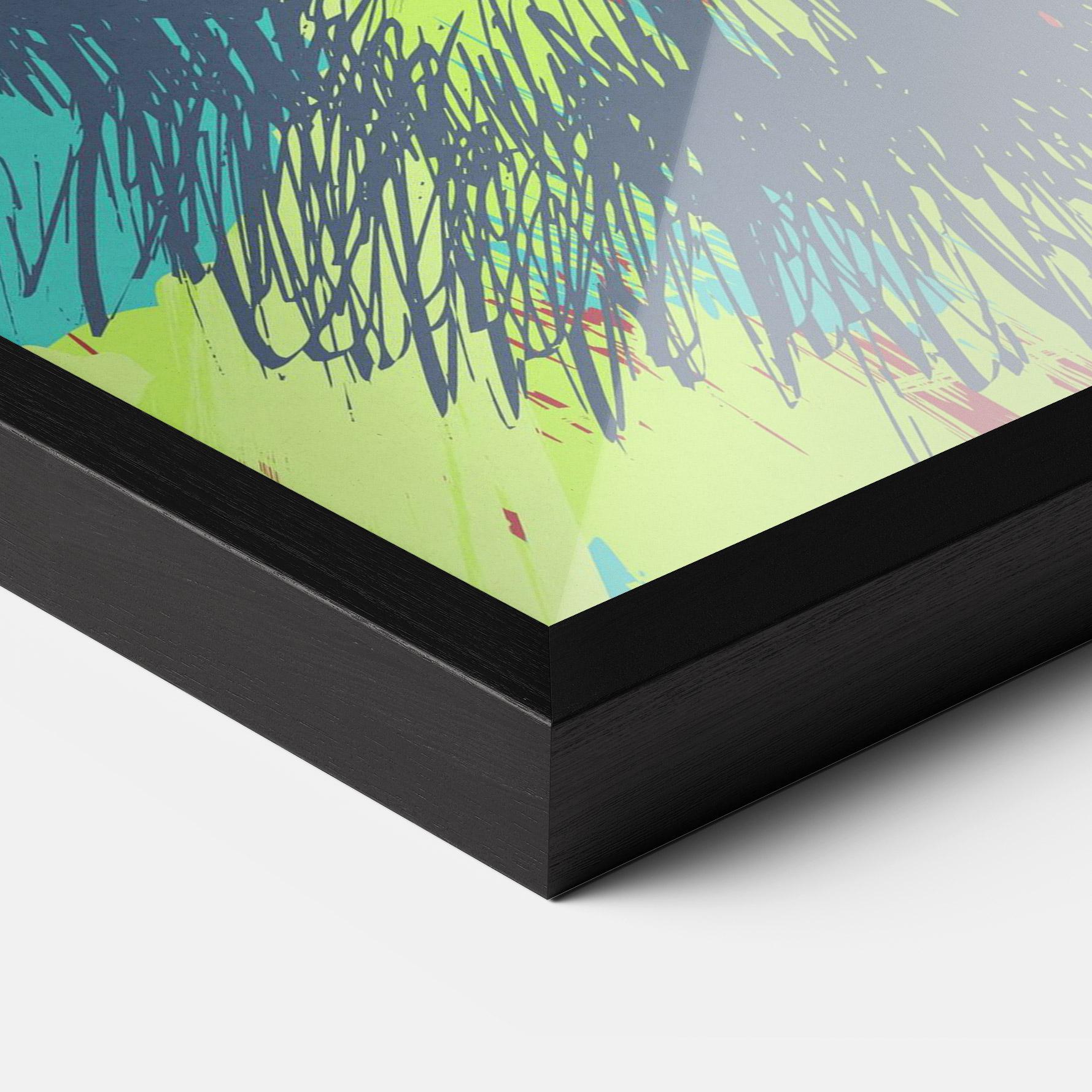 Gerahmte Poster Blue Green Tiger mockup 3