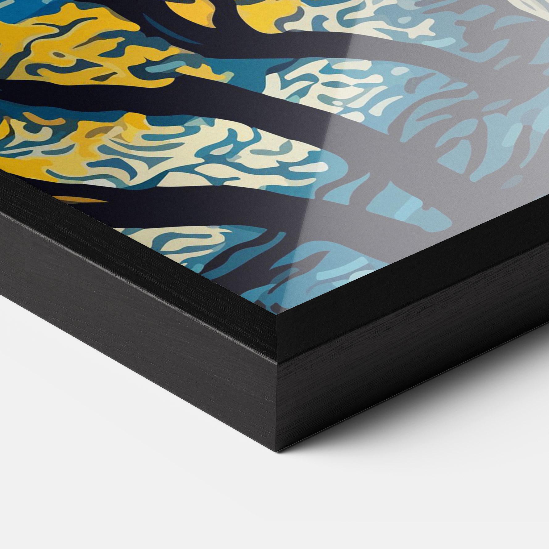 Gerahmte Poster Tiger Blue Painting mockup 3