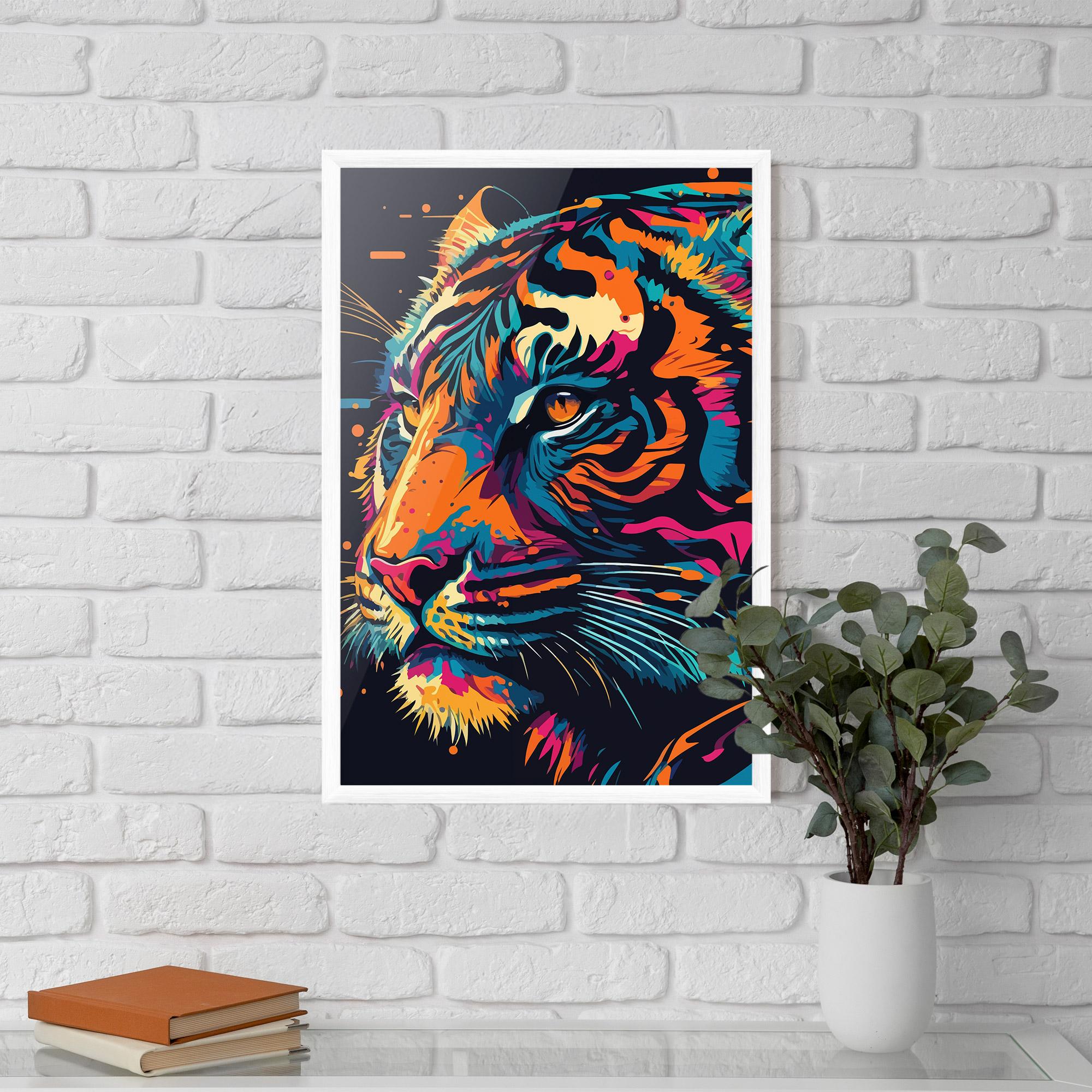 Gerahmte Poster Colorful Tiger mockup 5