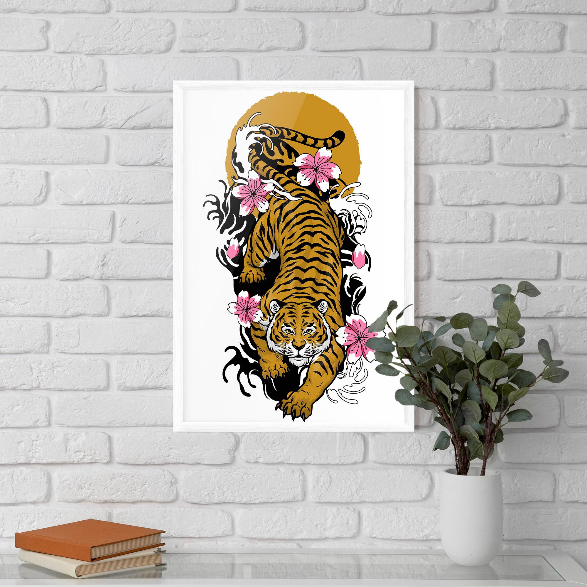 Gerahmte Poster Japanese Style Tiger mockup 5