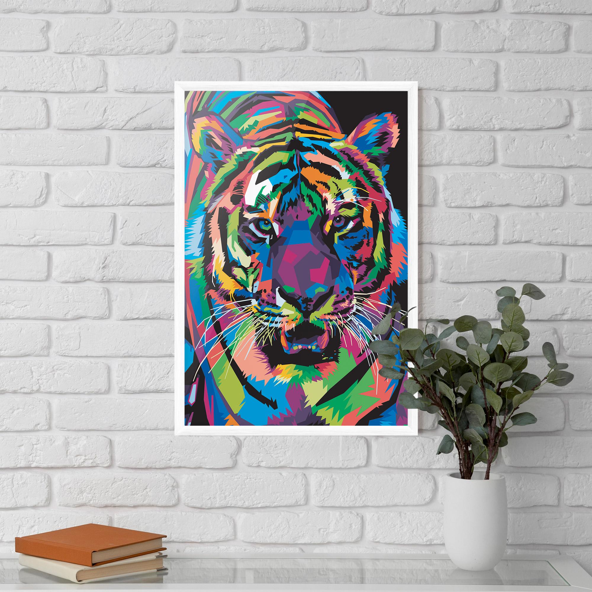Gerahmte Poster Mix Color Tiger mockup 5