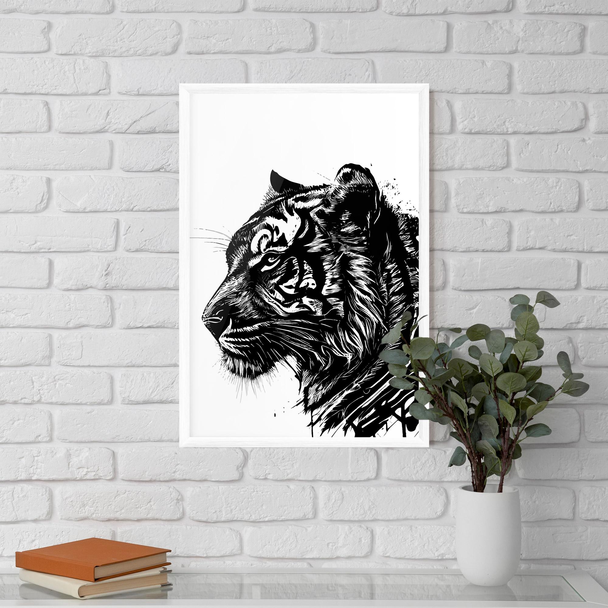 Gerahmte Poster Tiger Profile mockup 5