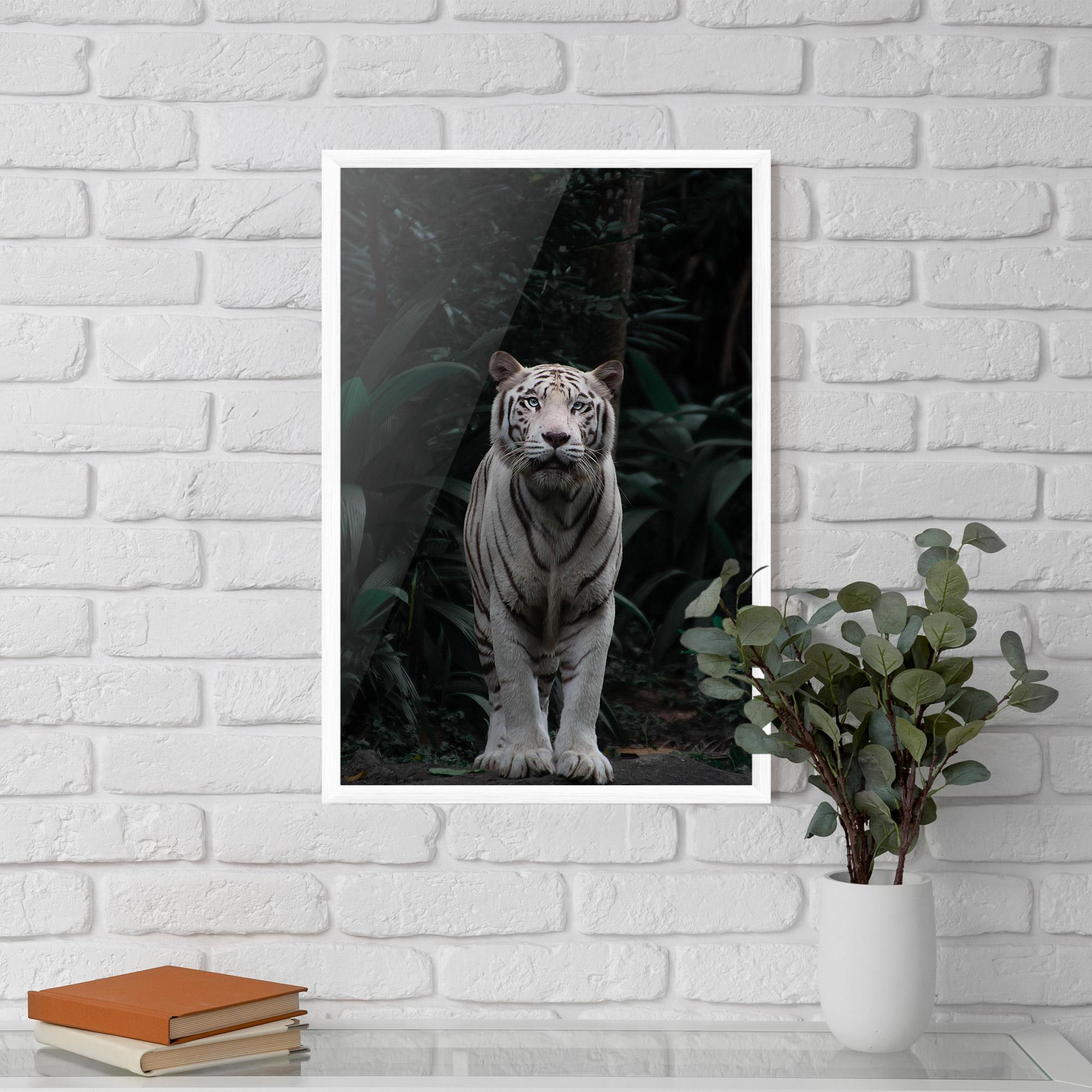 Gerahmte Poster White Tiger mockup 5