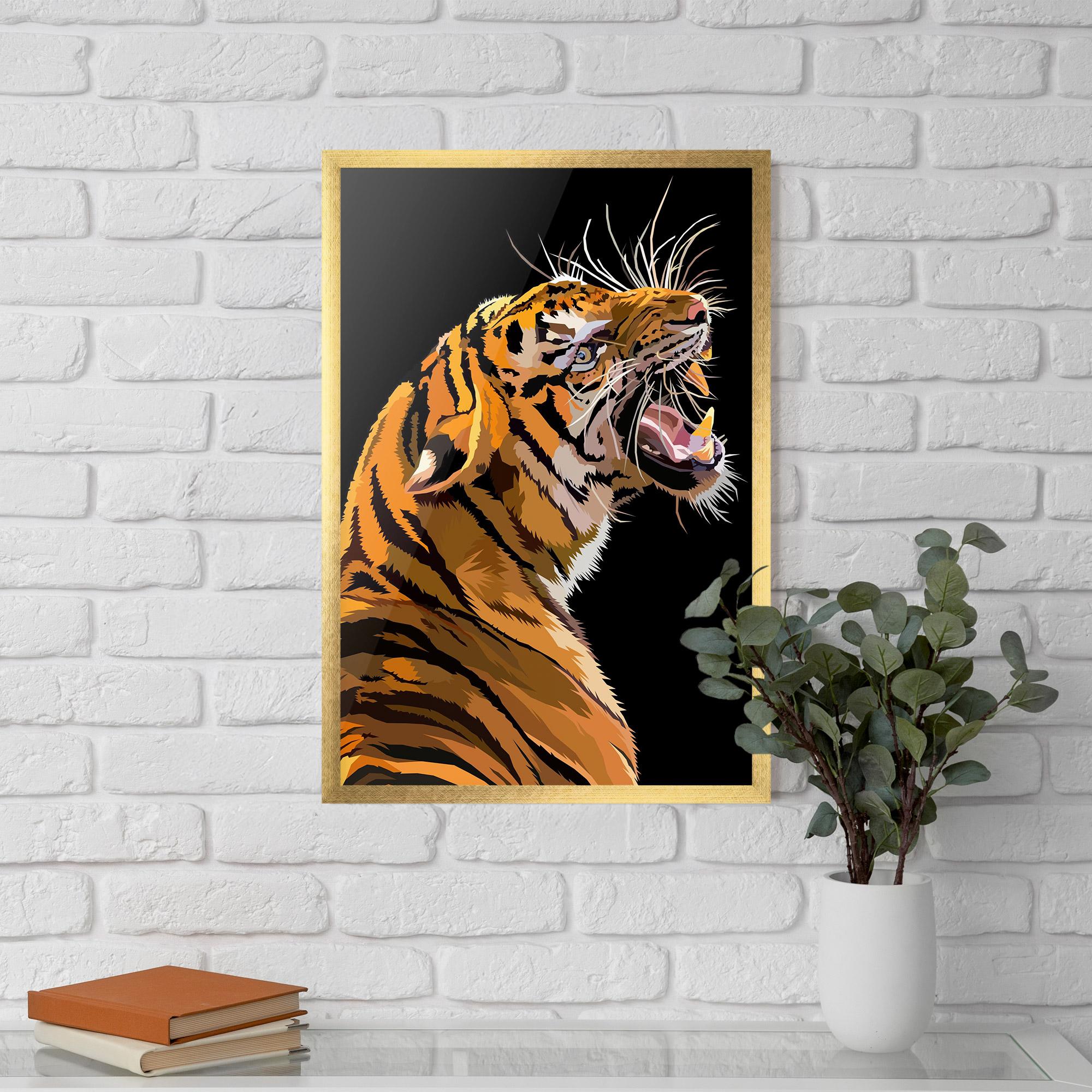 Gerahmte Poster Angry Tiger mockup 5