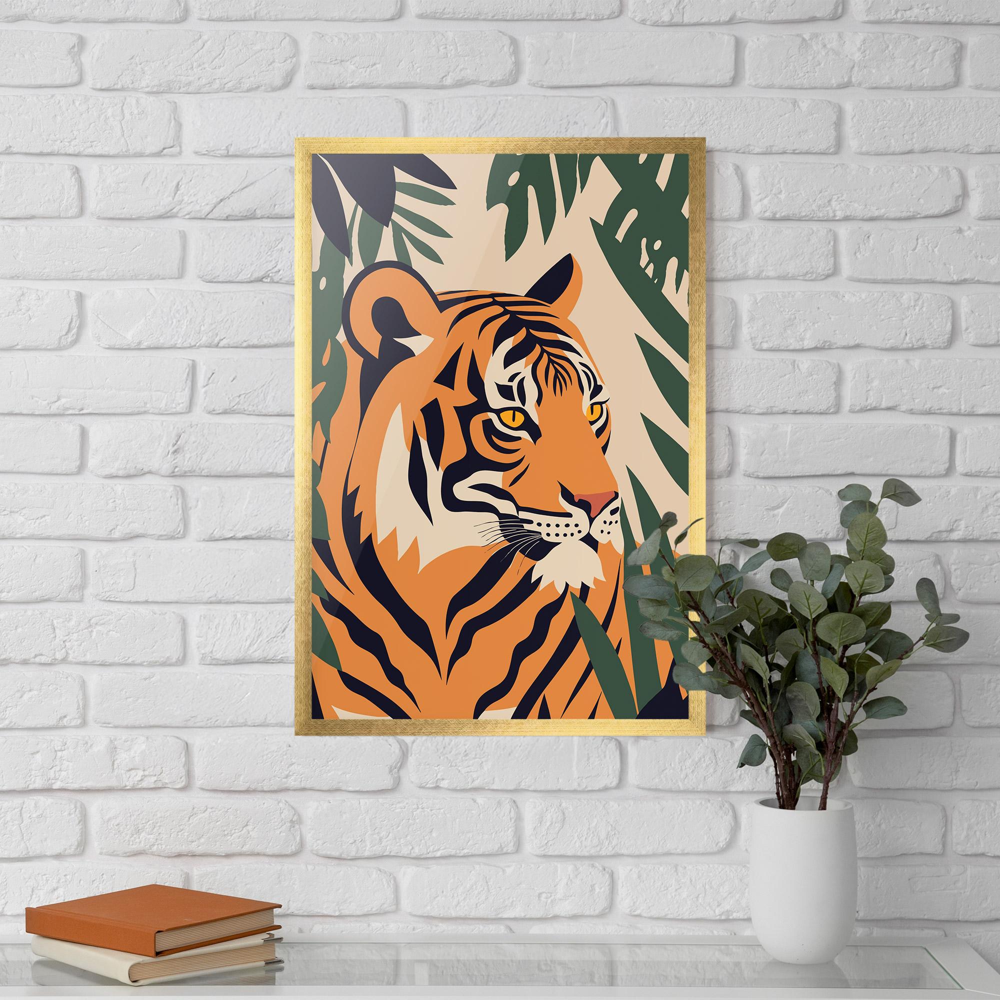 Gerahmte Poster Cartoon Style Tiger mockup 5