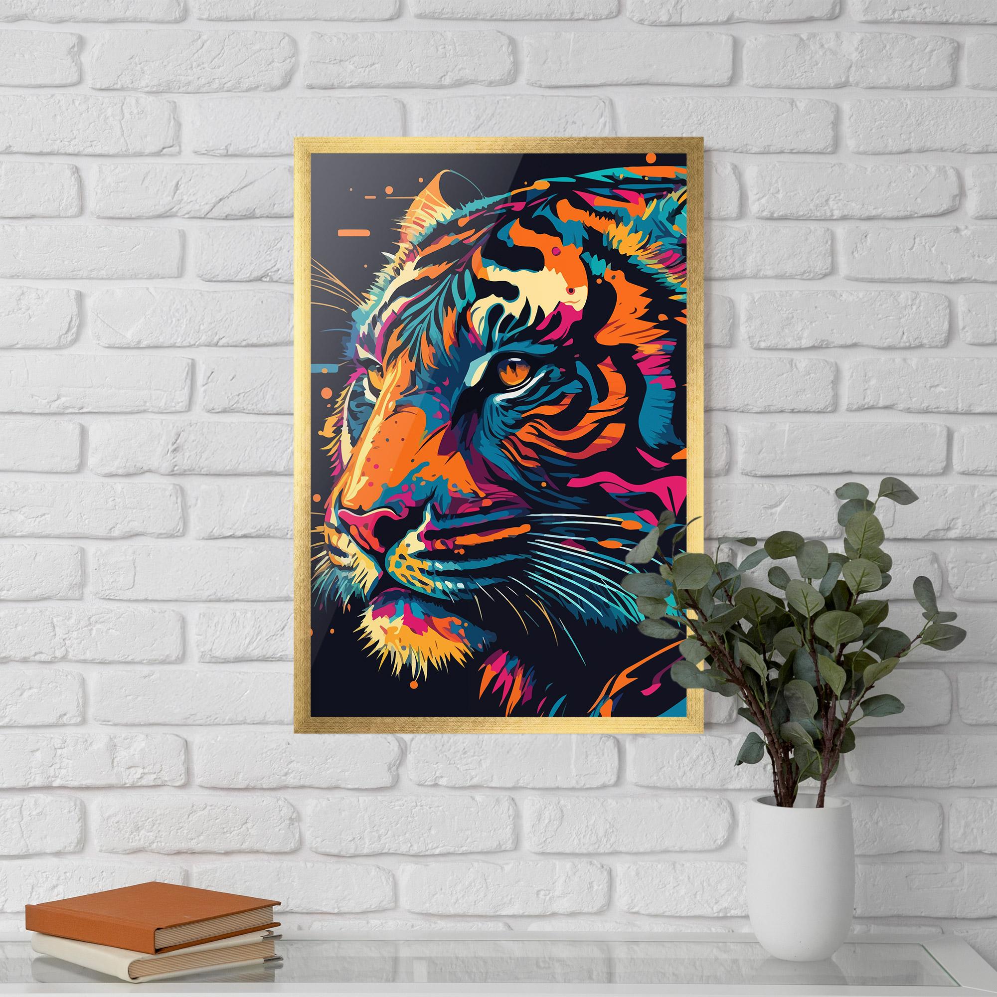Gerahmte Poster Colorful Tiger mockup 5