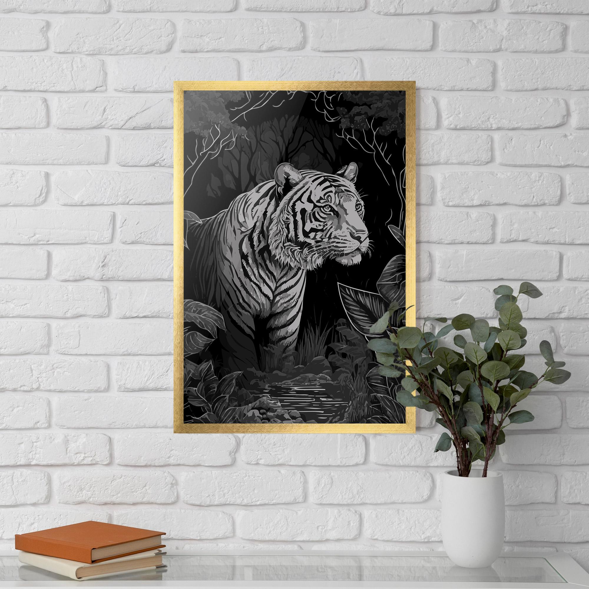 Gerahmte Poster Grey Tiger mockup 5