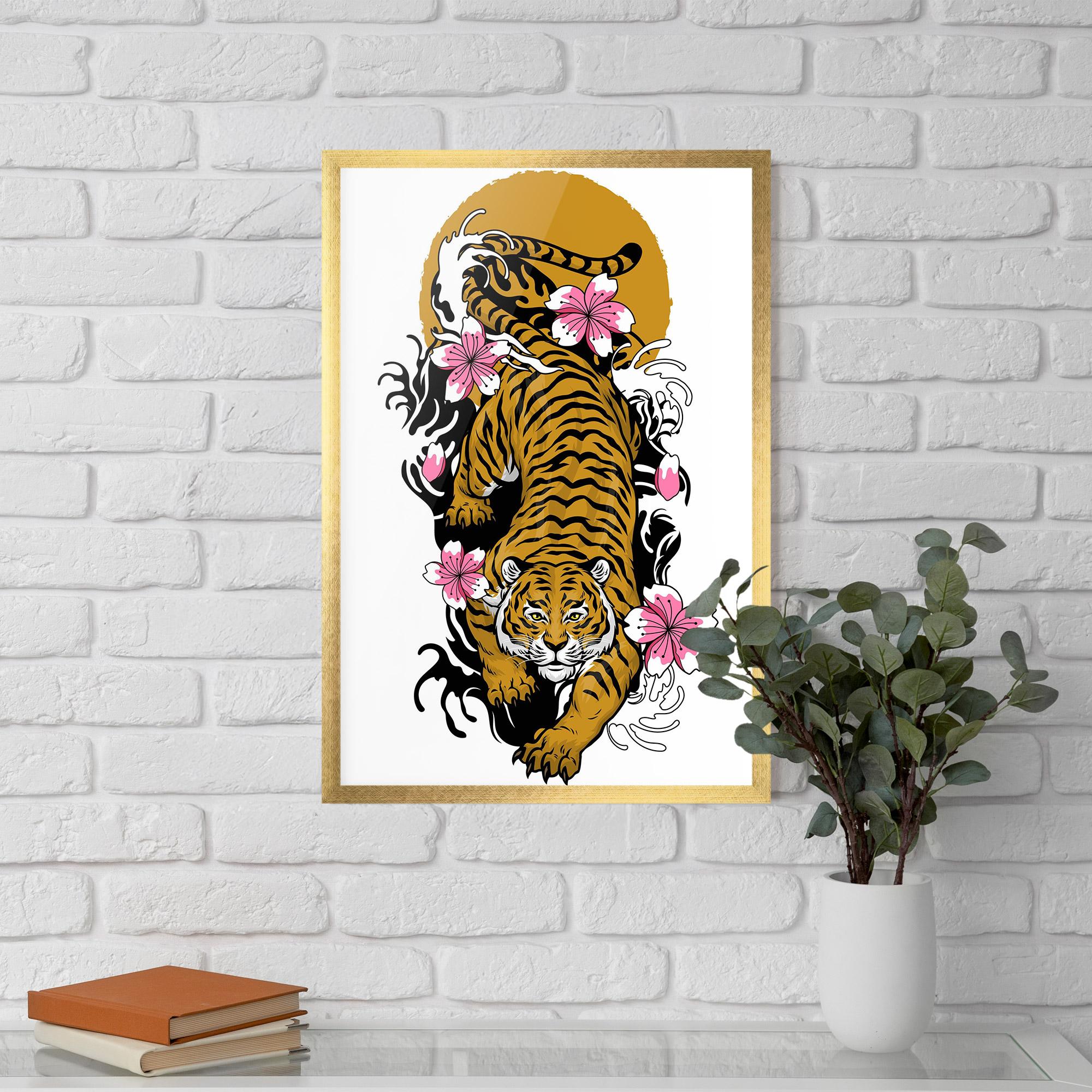 Gerahmte Poster Japanese Style Tiger mockup 5
