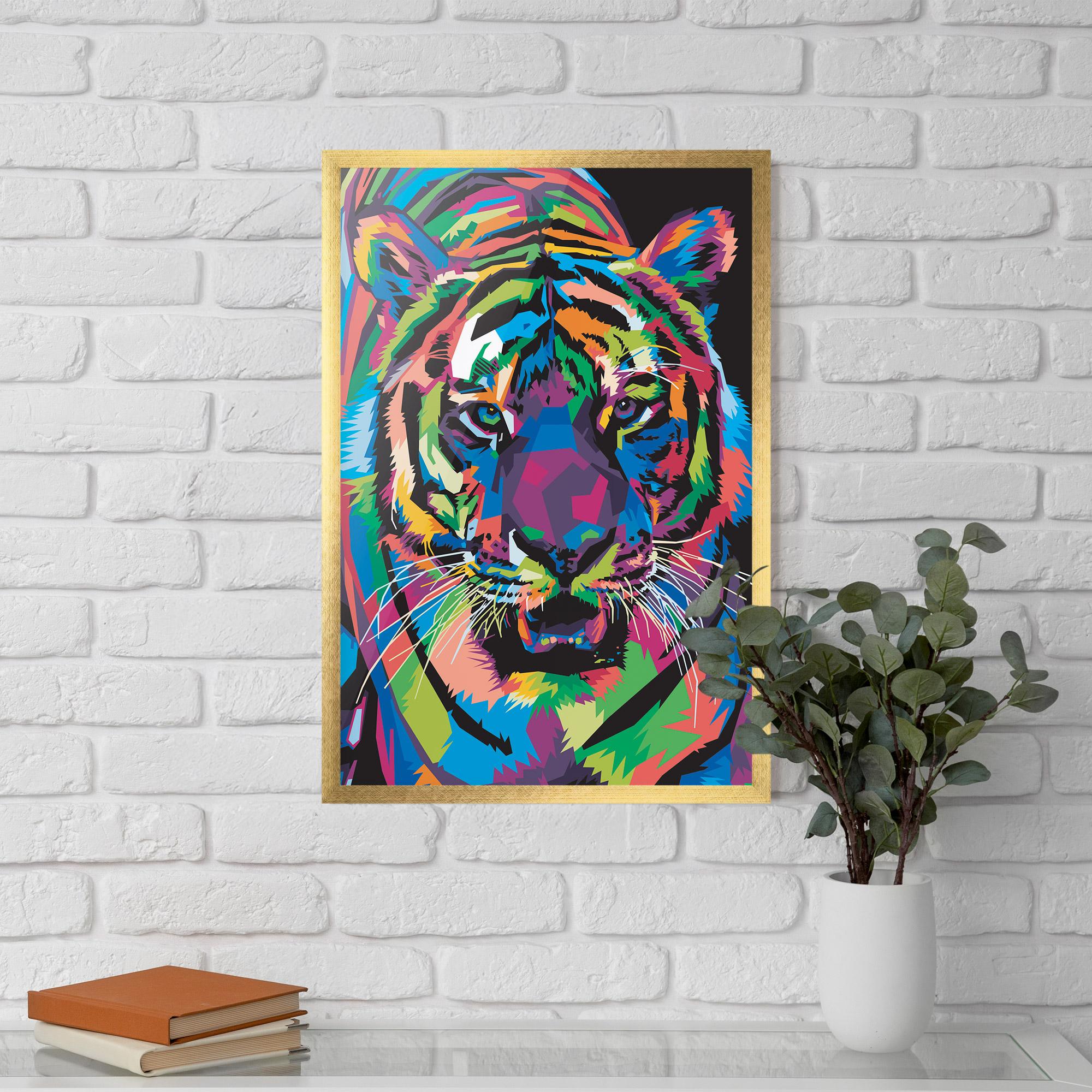 Gerahmte Poster Mix Color Tiger mockup 5
