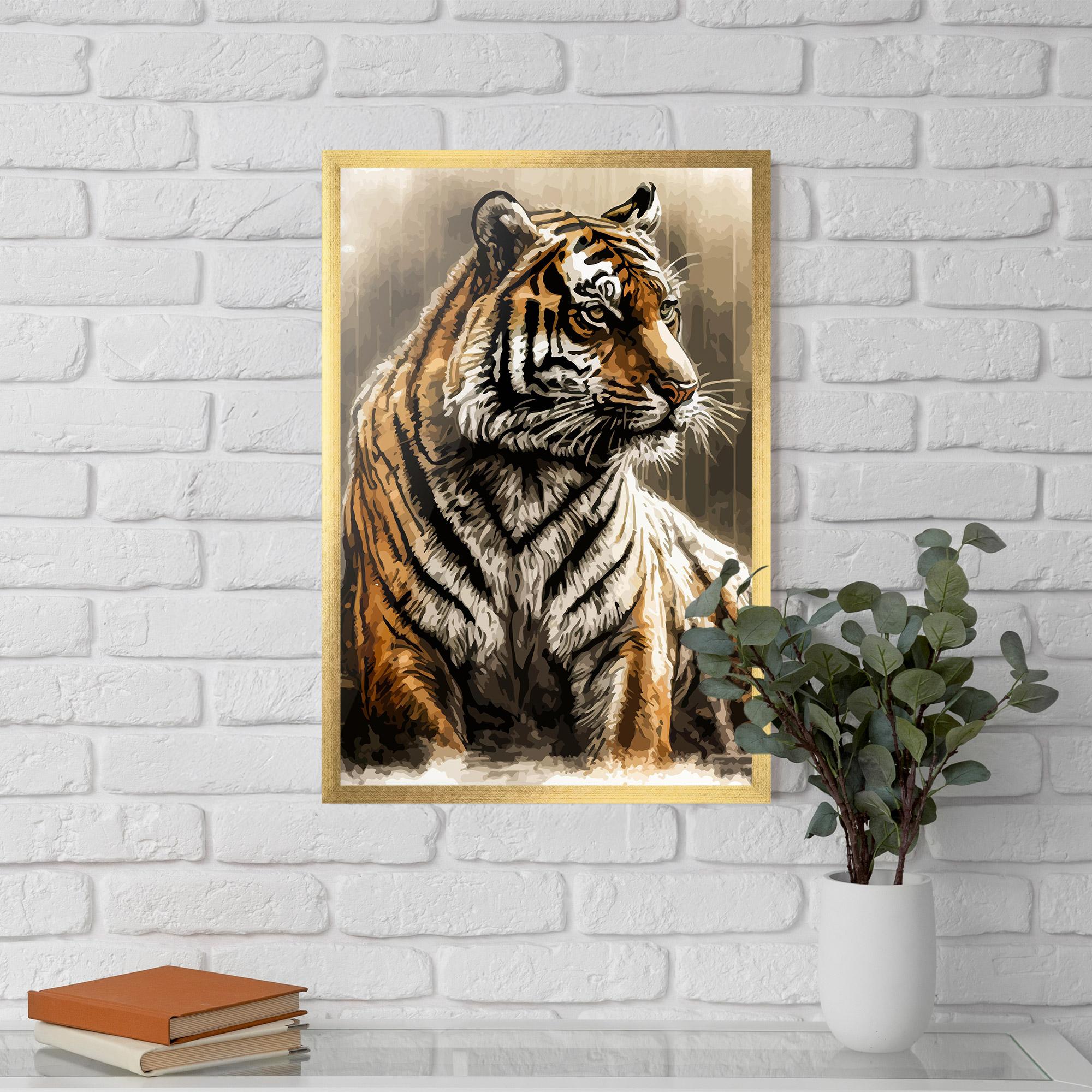 Gerahmte Poster Rain Tiger mockup 5
