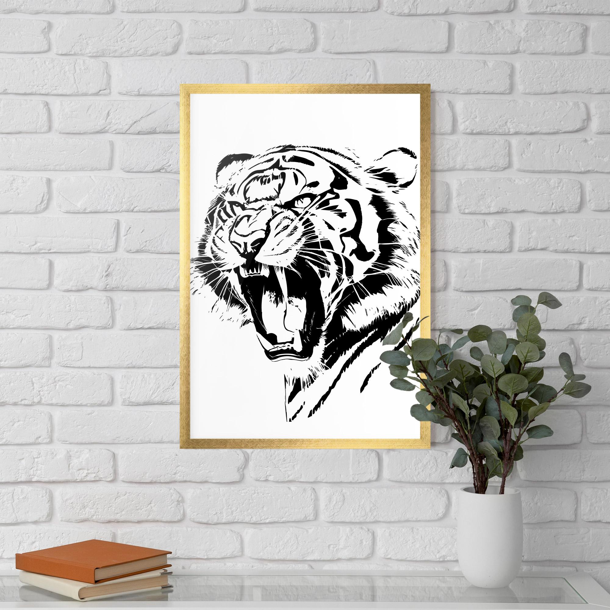 Gerahmte Poster Roaring Tiger mockup 5