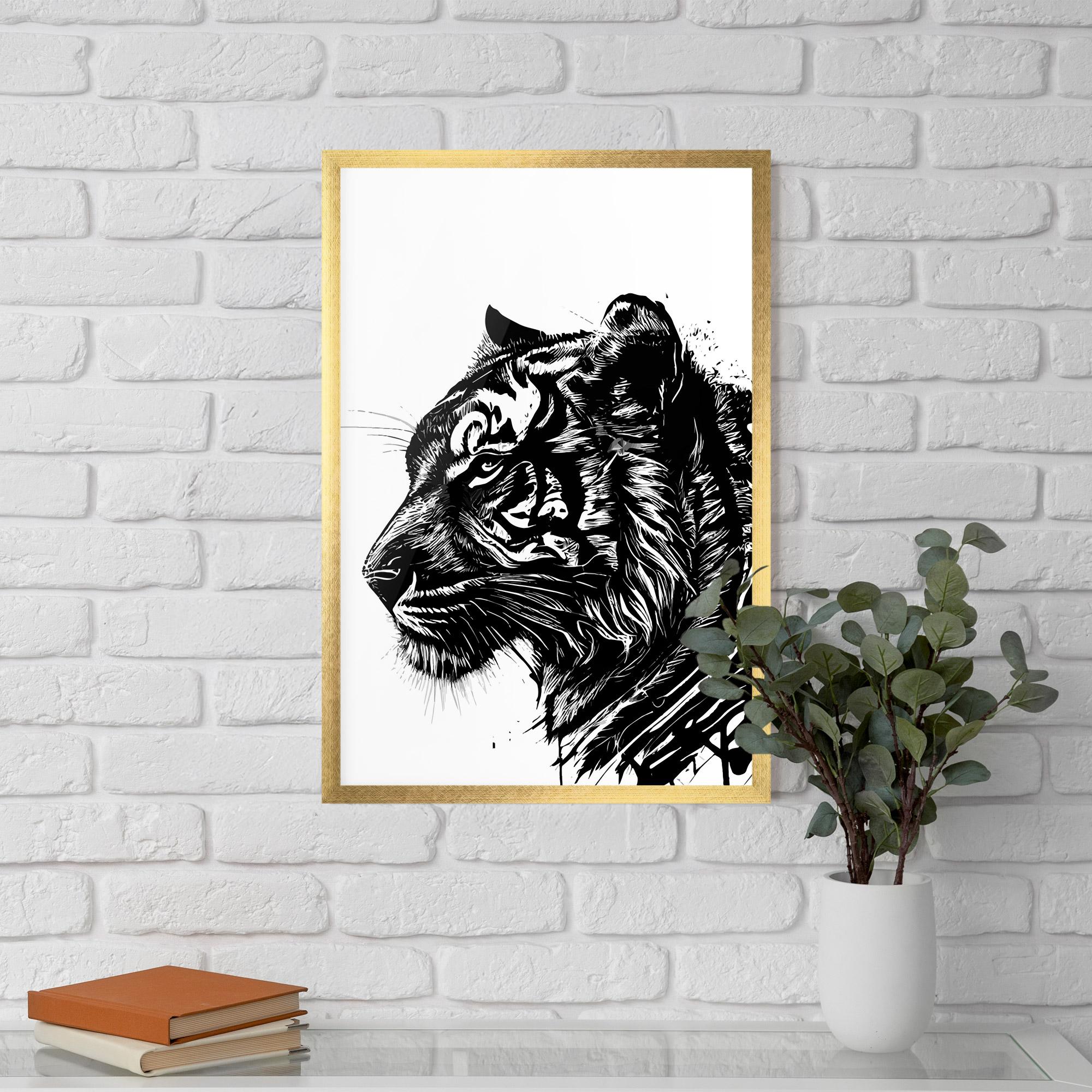 Gerahmte Poster Tiger Profile mockup 5
