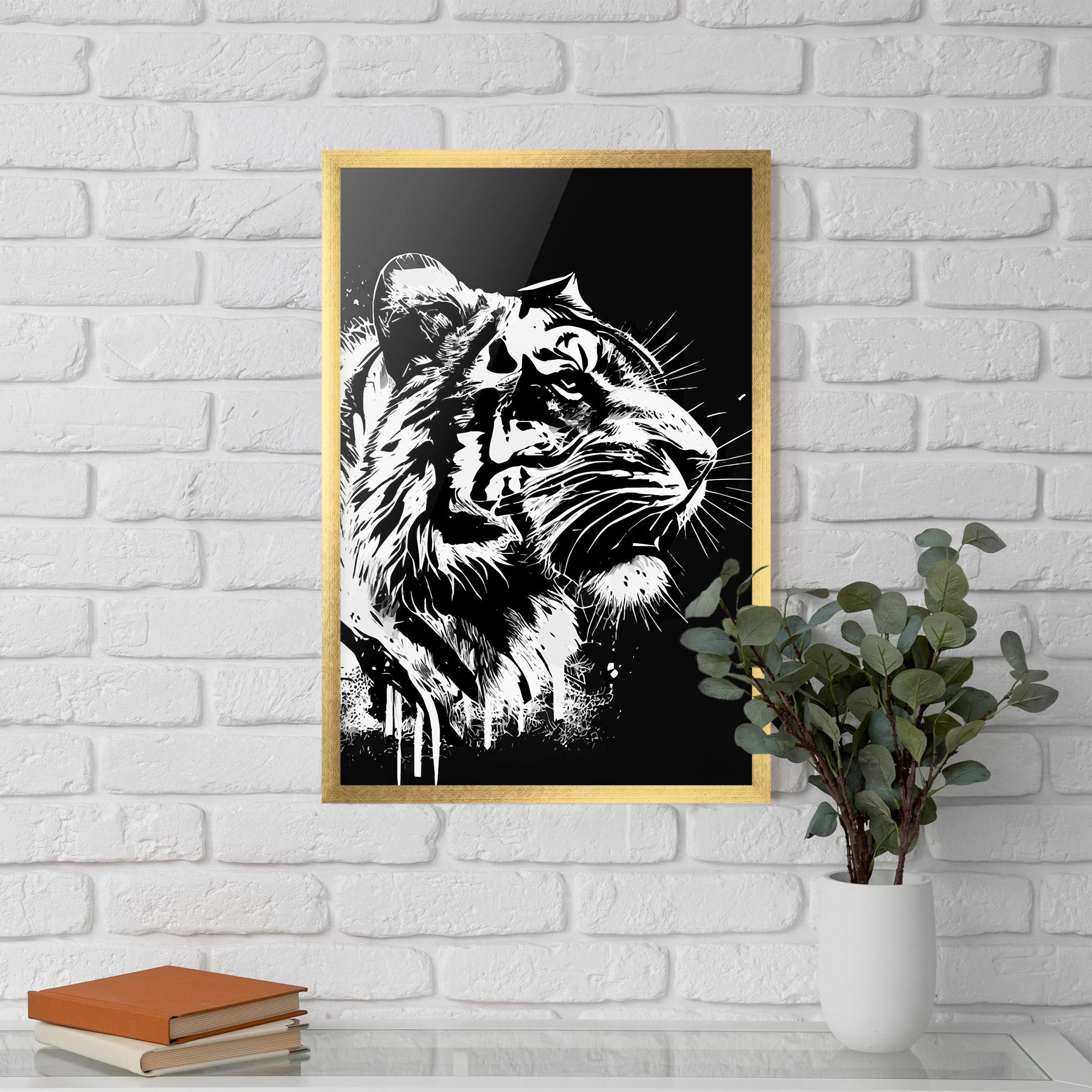 Gerahmte Poster White Ink Tiger mockup 5