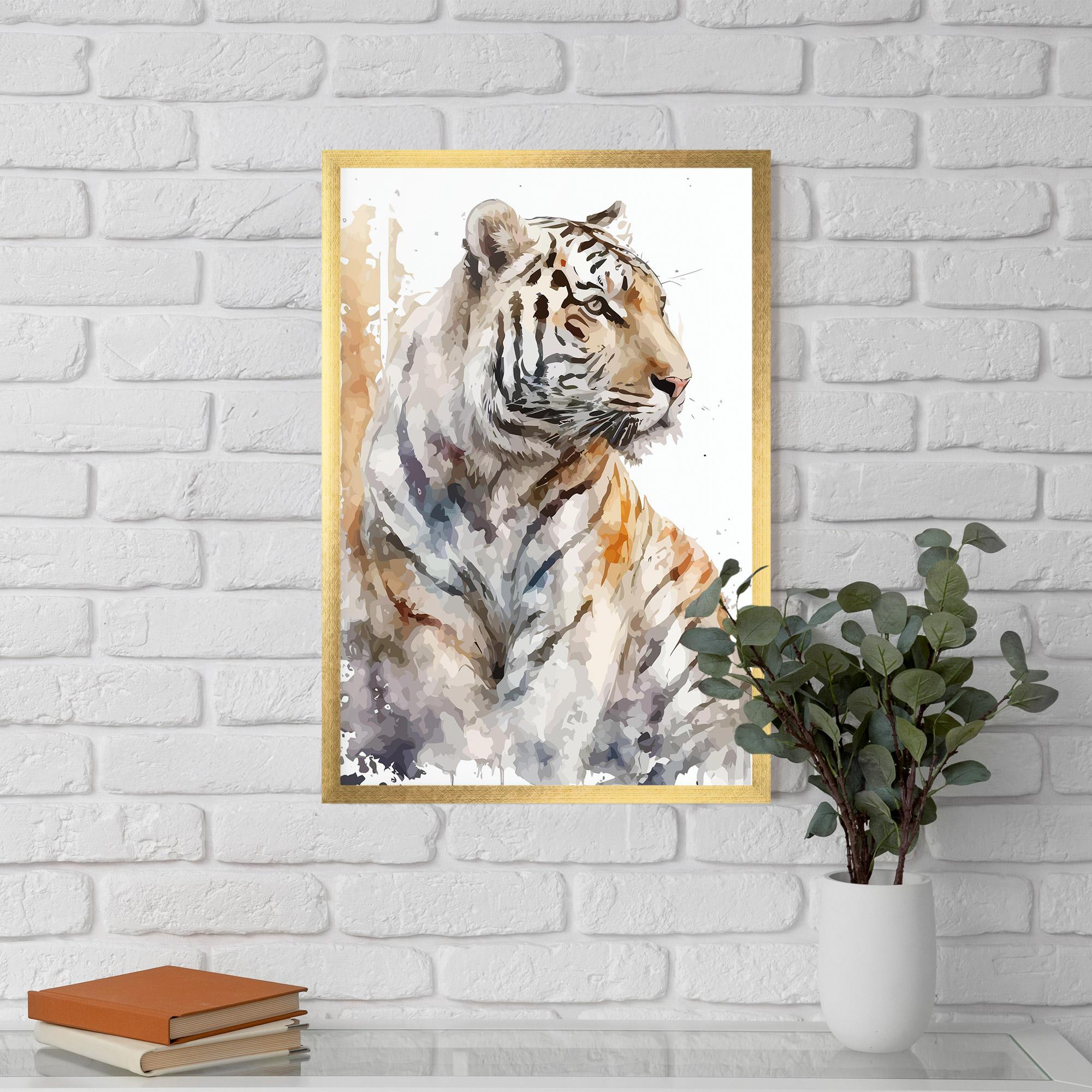Gerahmte Poster White Tiger Art mockup 5