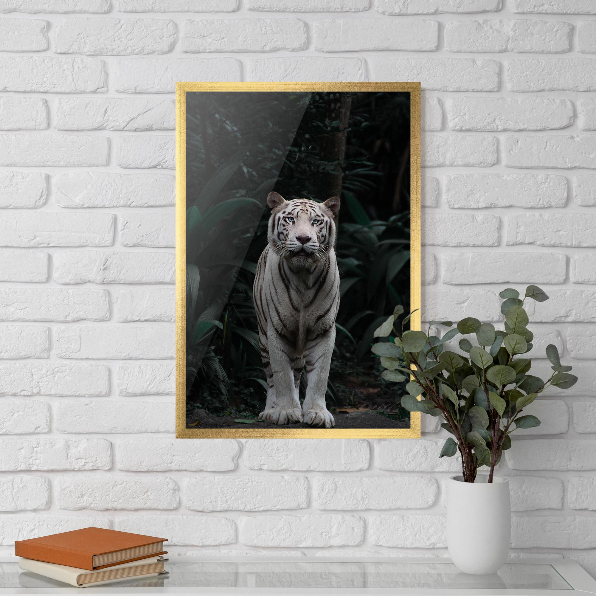 Gerahmte Poster White Tiger mockup 5