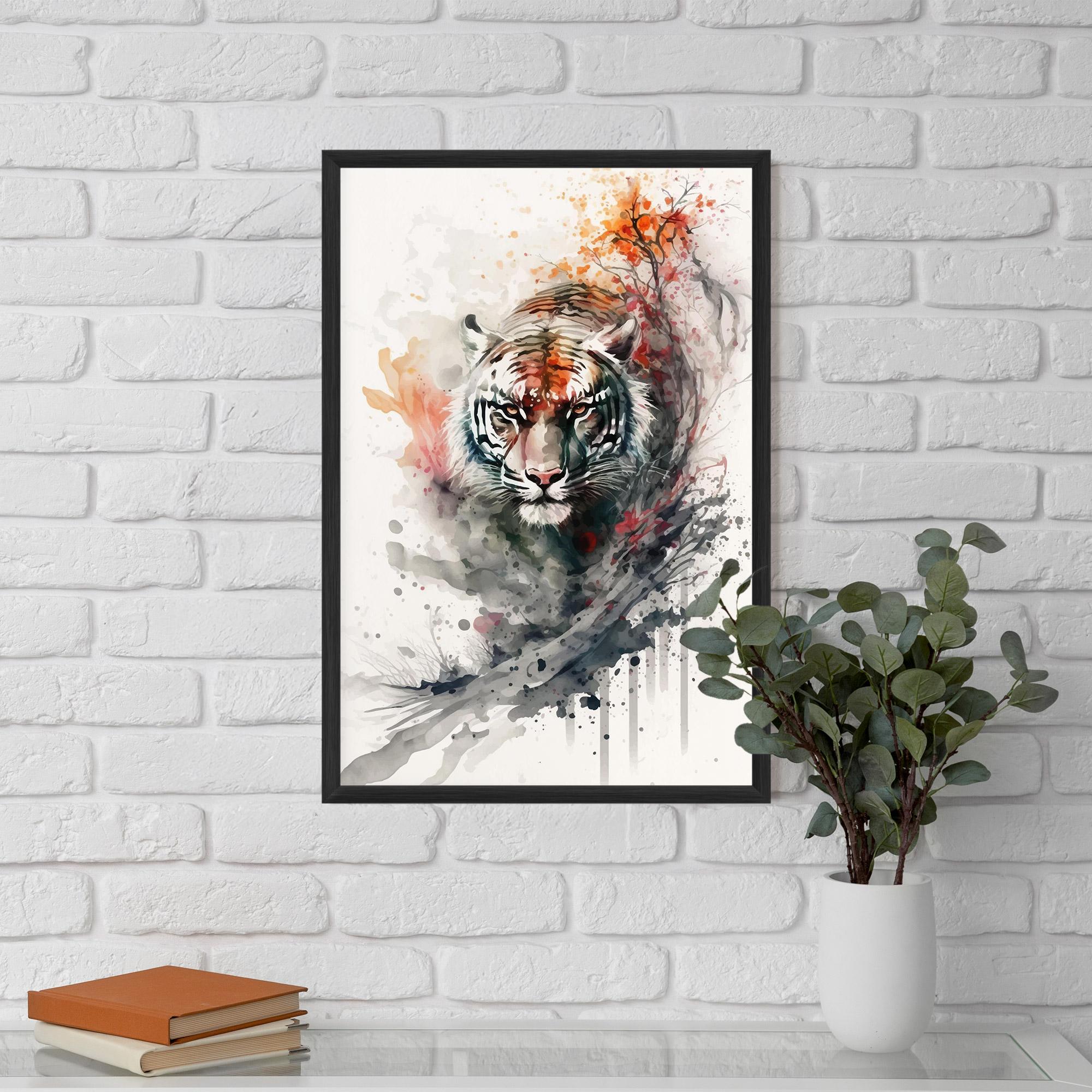 Gerahmte Poster Beautiful Tiger Art mockup 5