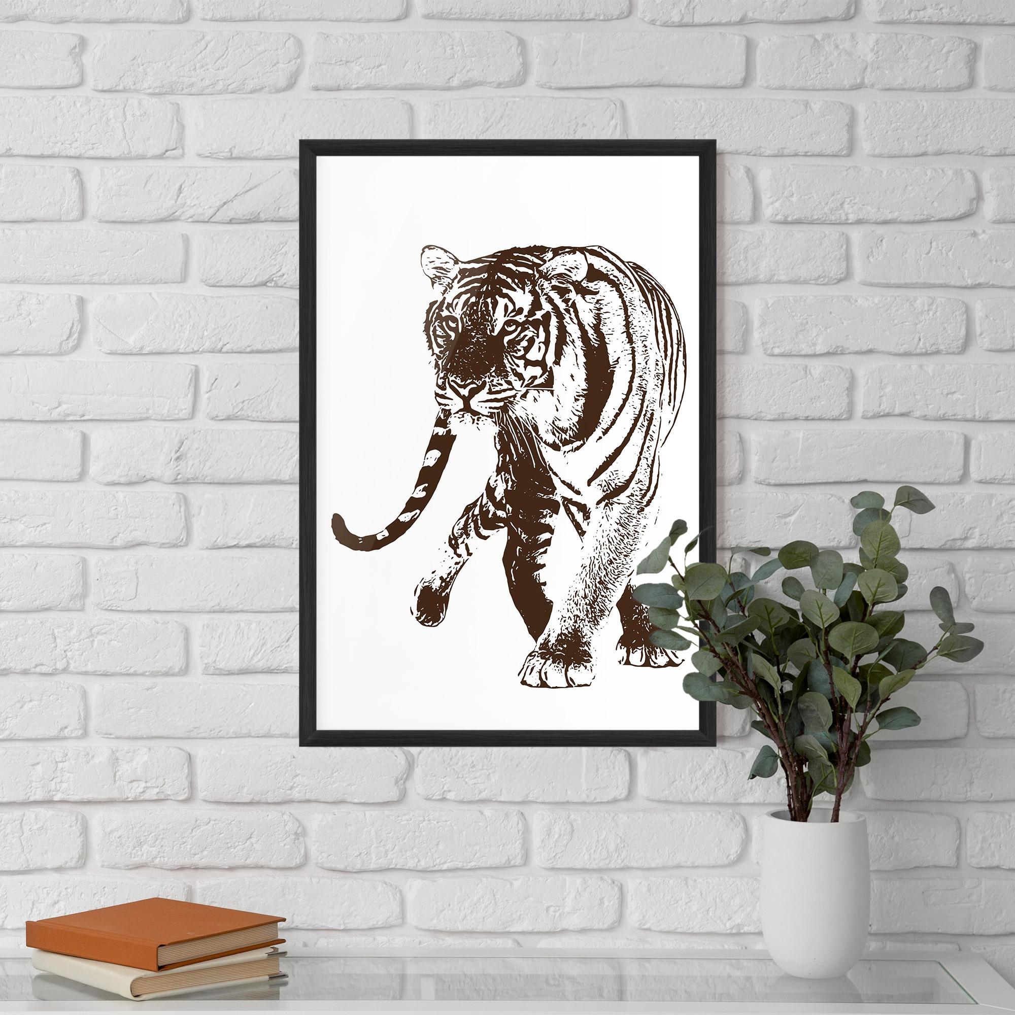 Gerahmte Poster Brown Line Tiger mockup 5