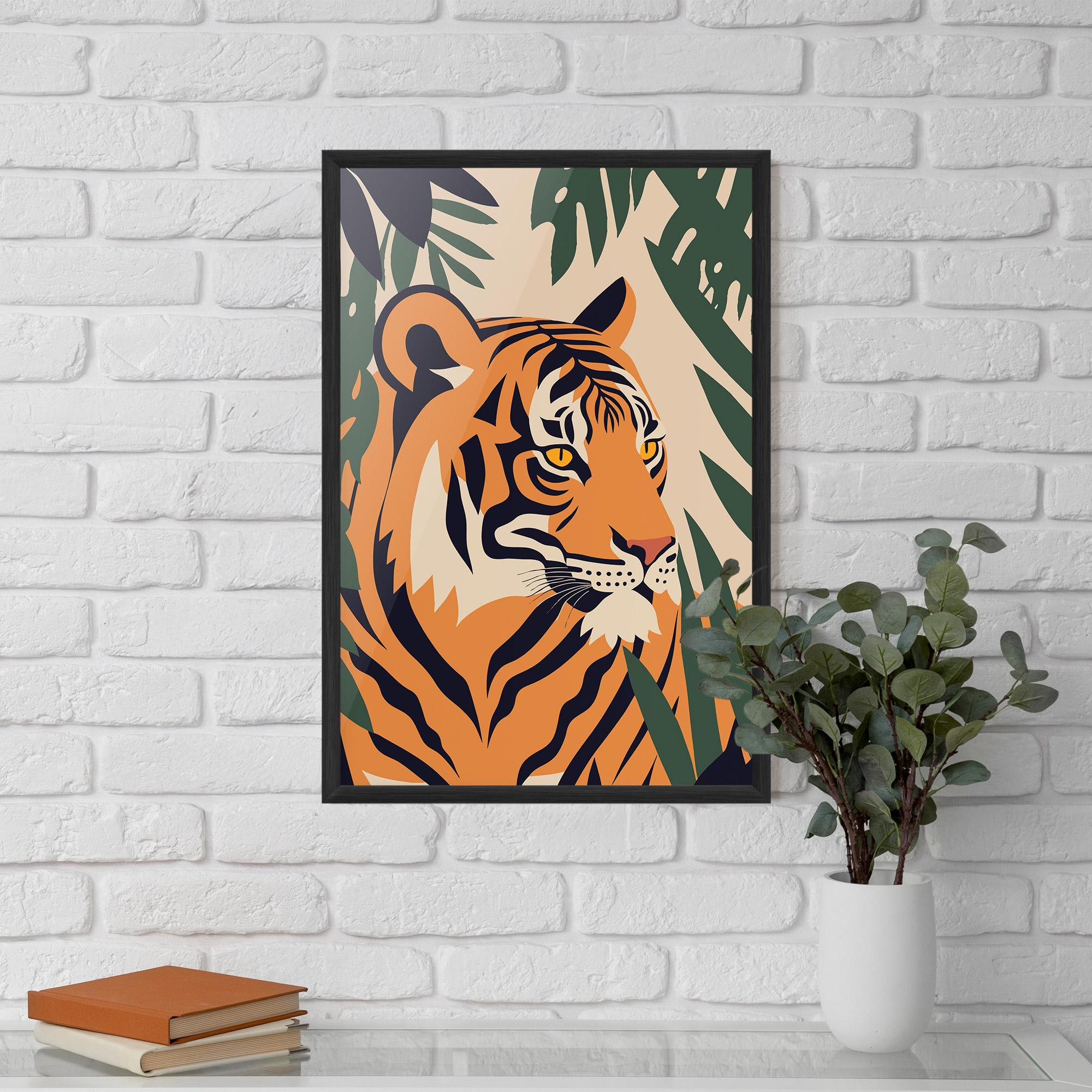 Gerahmte Poster Cartoon Style Tiger mockup 5