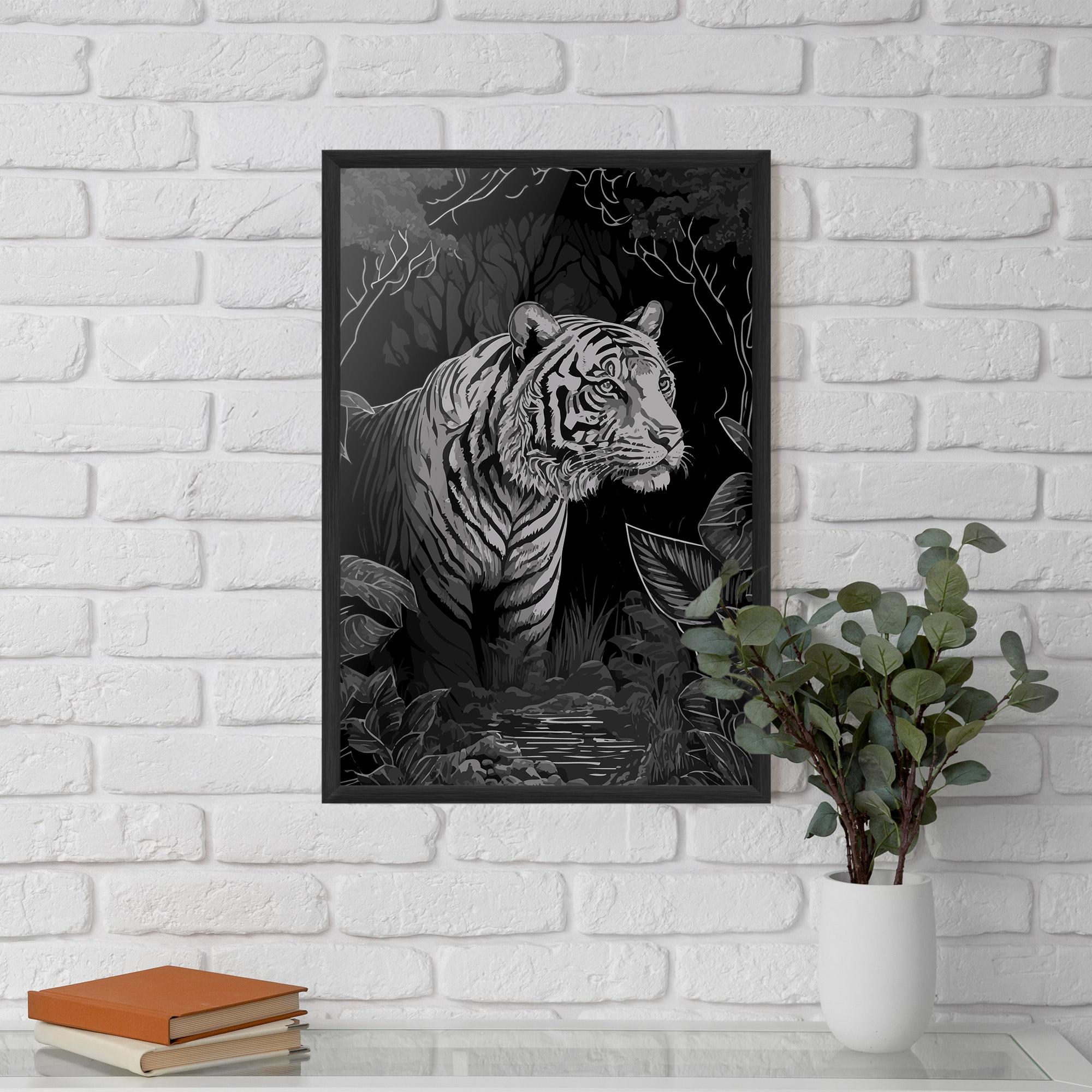 Gerahmte Poster Grey Tiger mockup 5