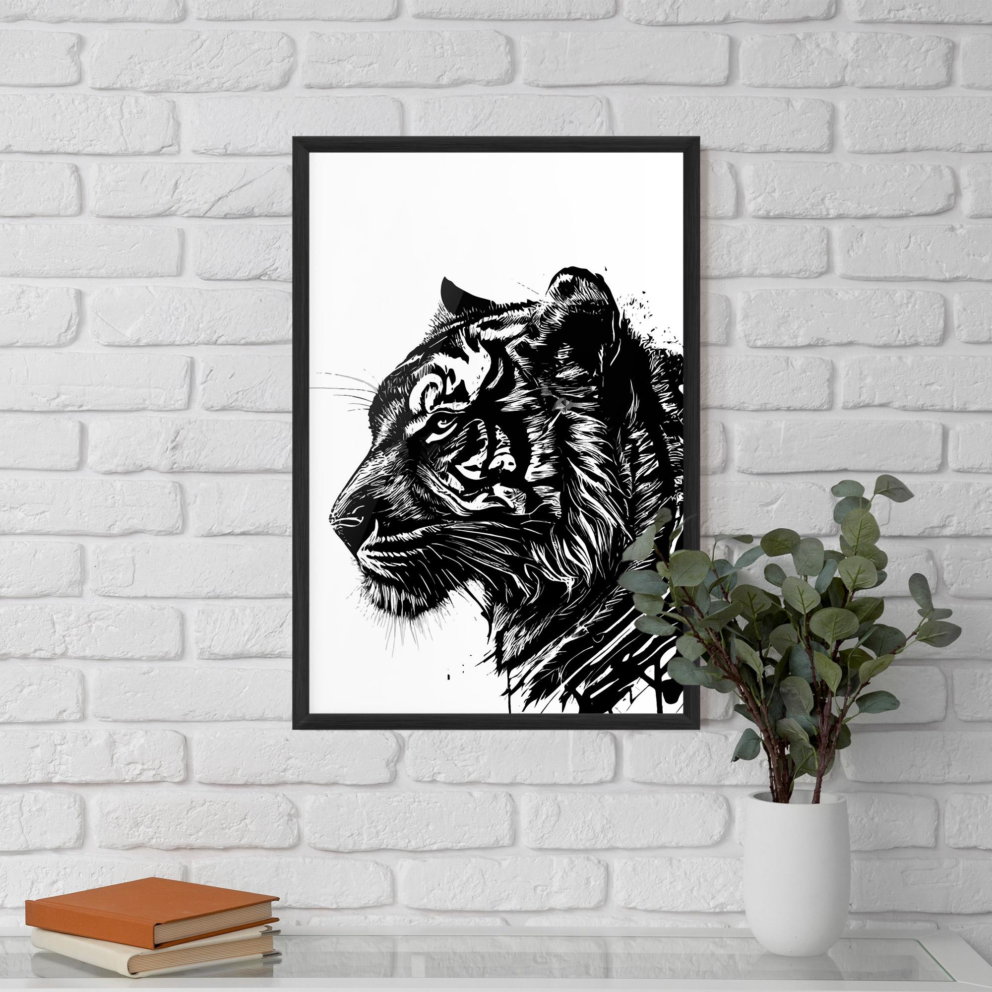 Gerahmte Poster Tiger Profile mockup 5
