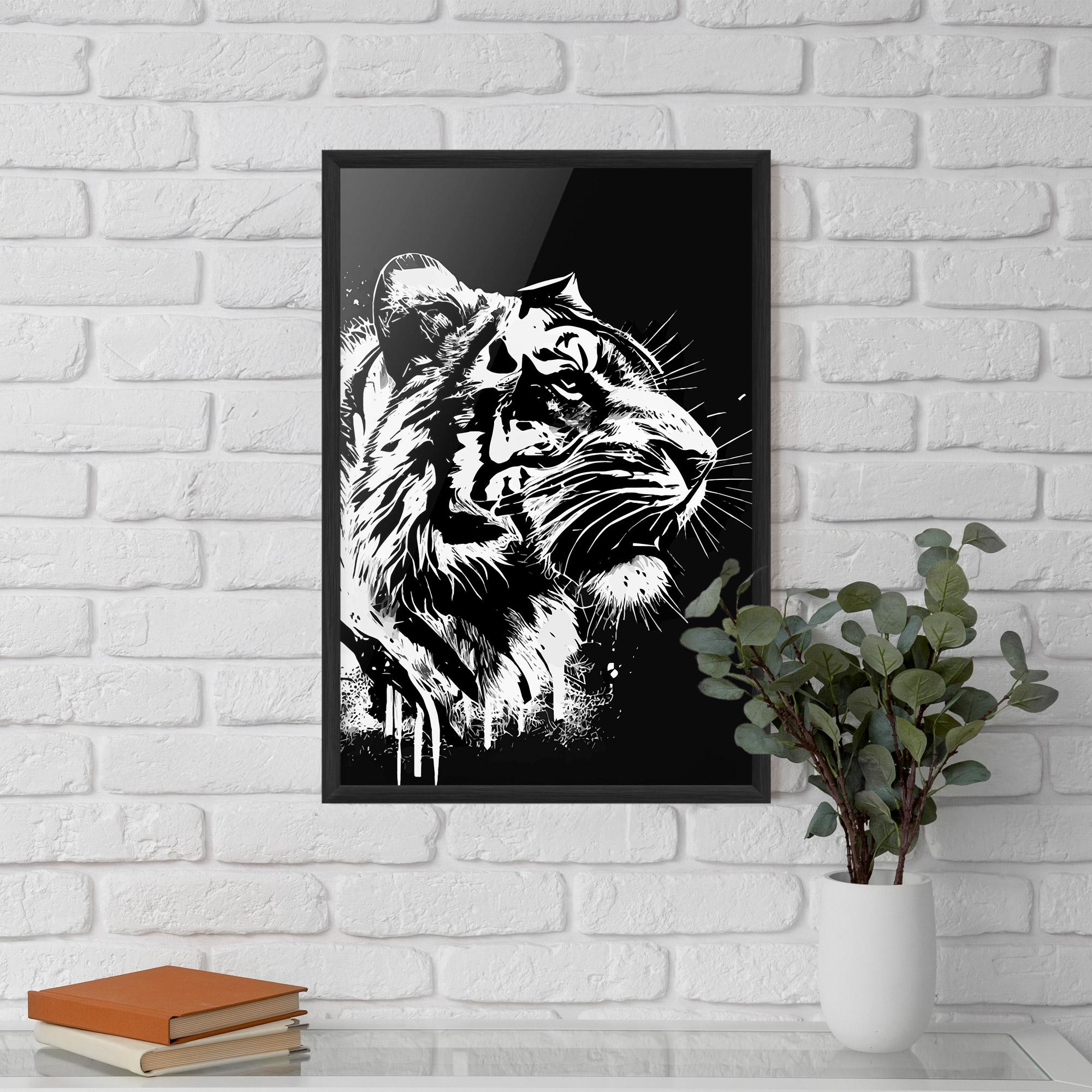 Gerahmte Poster White Ink Tiger mockup 5