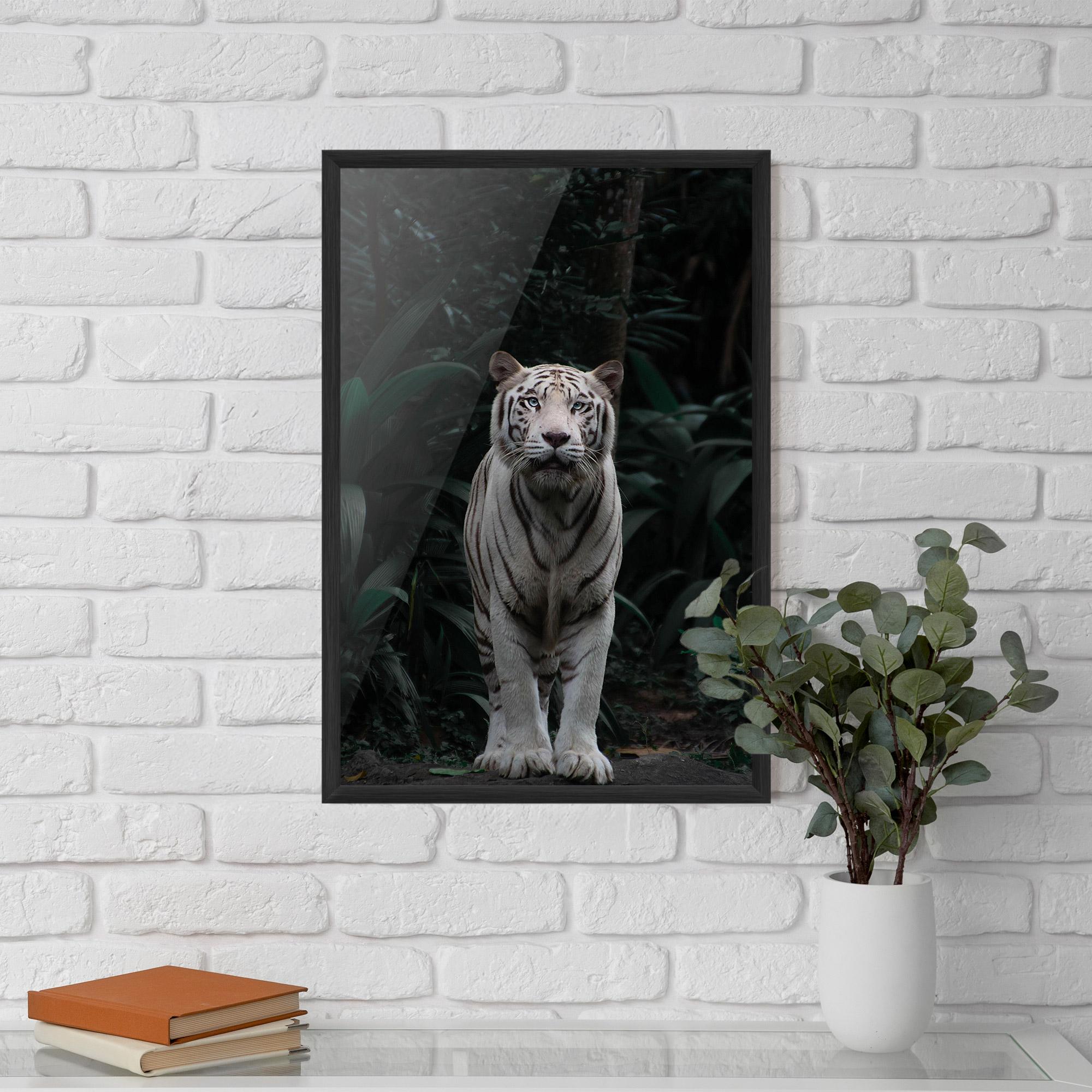 Gerahmte Poster White Tiger mockup 5