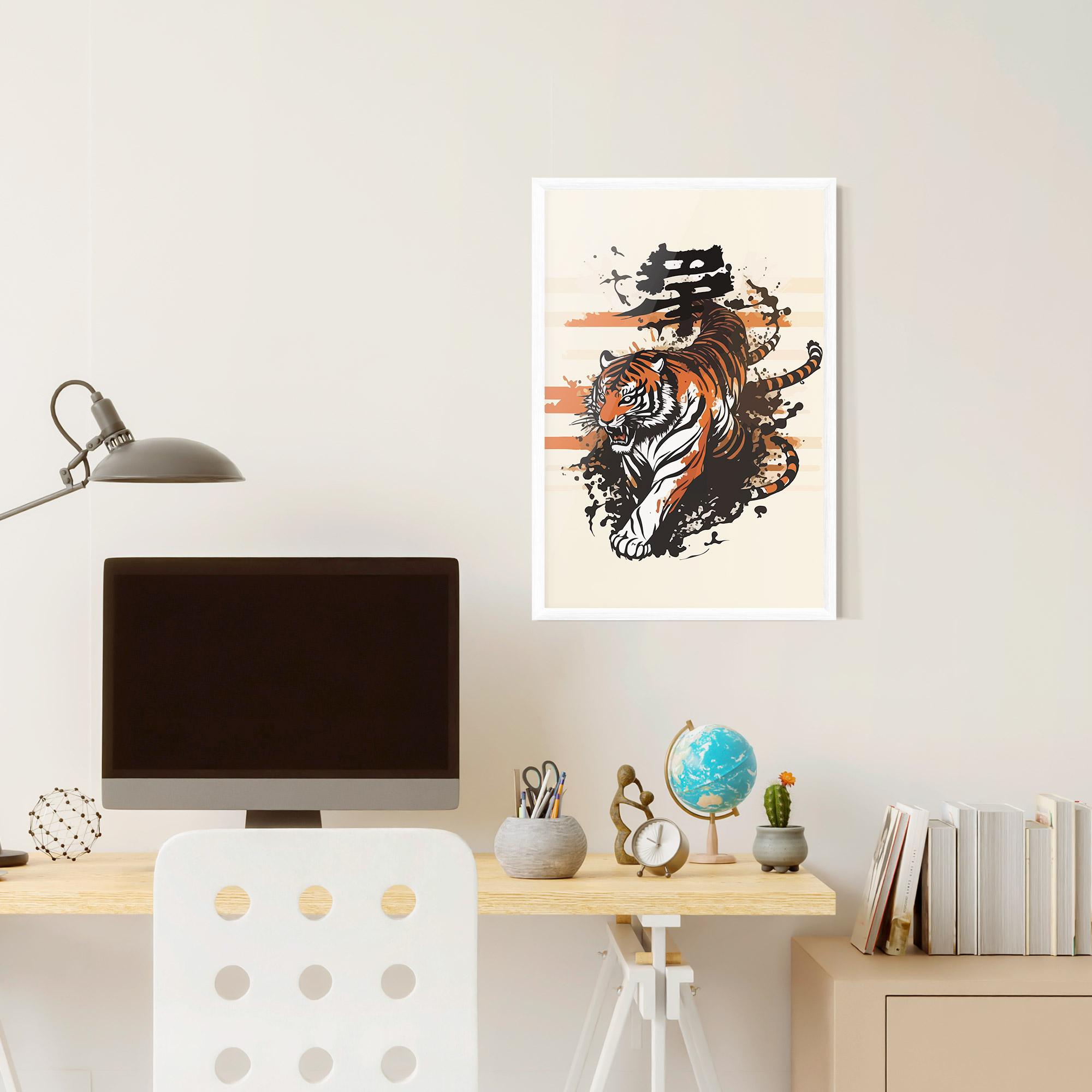 Gerahmte Poster Asiatic Tiger mockup 6