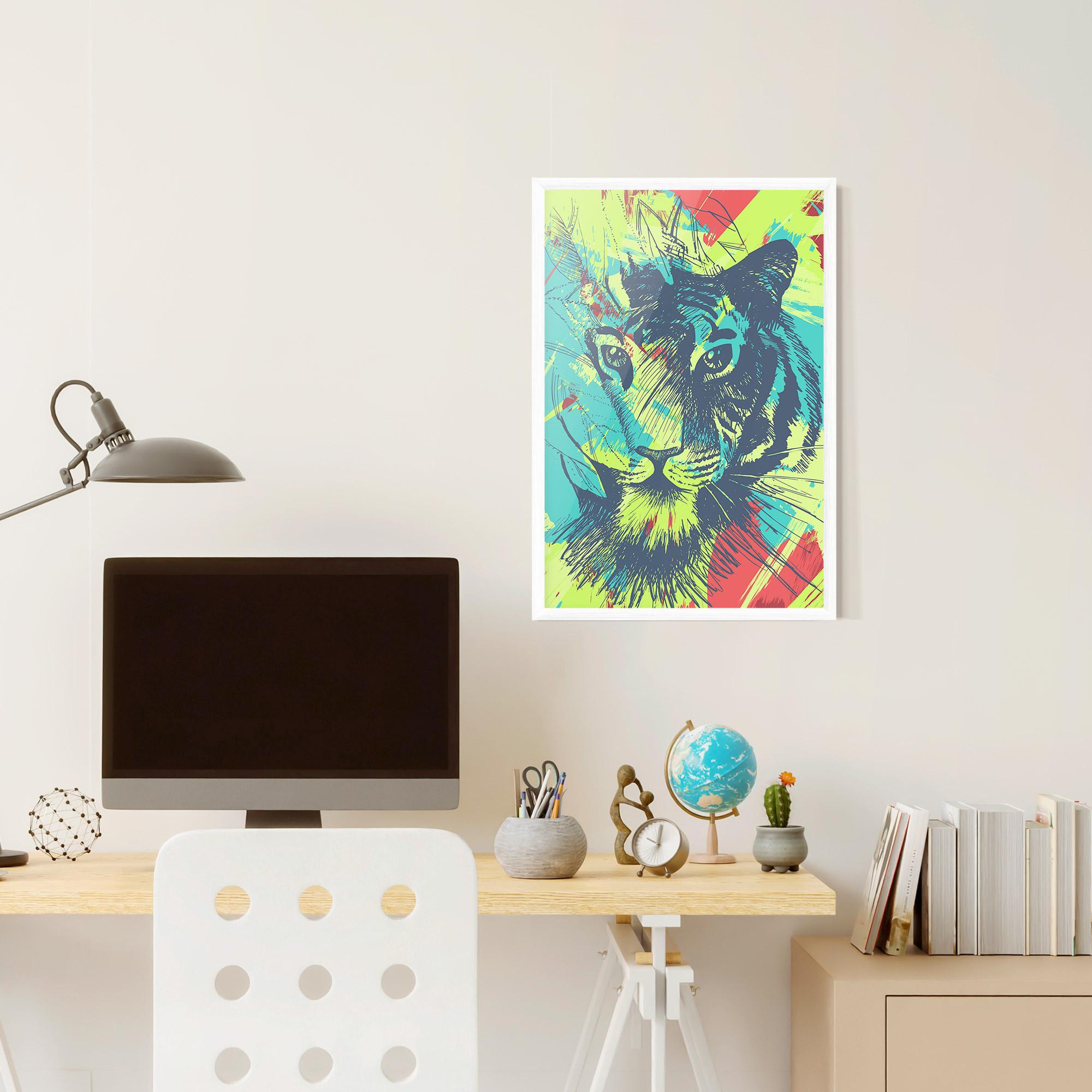 Gerahmte Poster Blue Green Tiger mockup 6