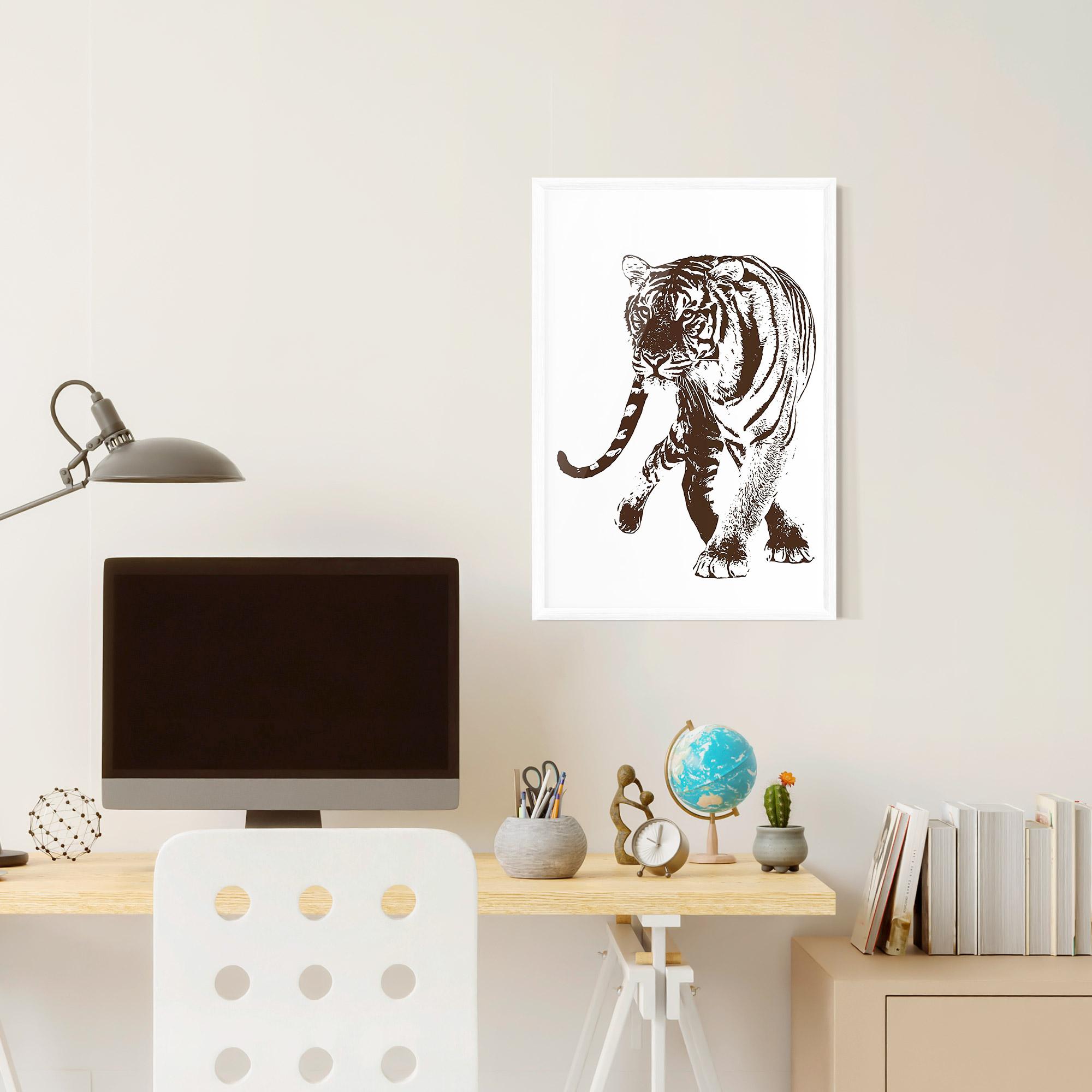 Gerahmte Poster Brown Line Tiger mockup 6