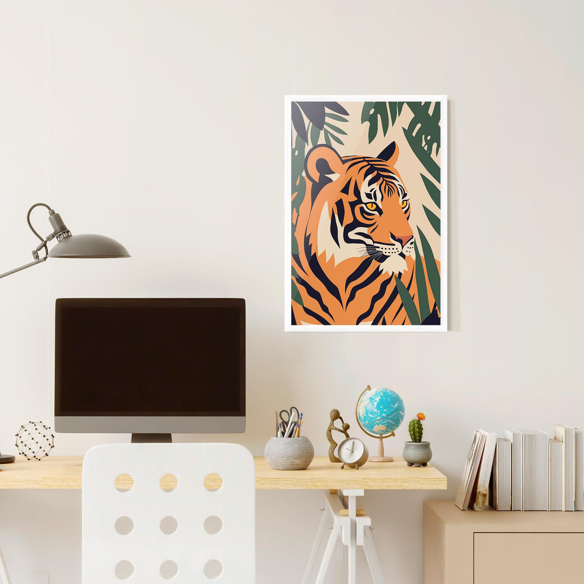 Gerahmte Poster Cartoon Style Tiger mockup 6