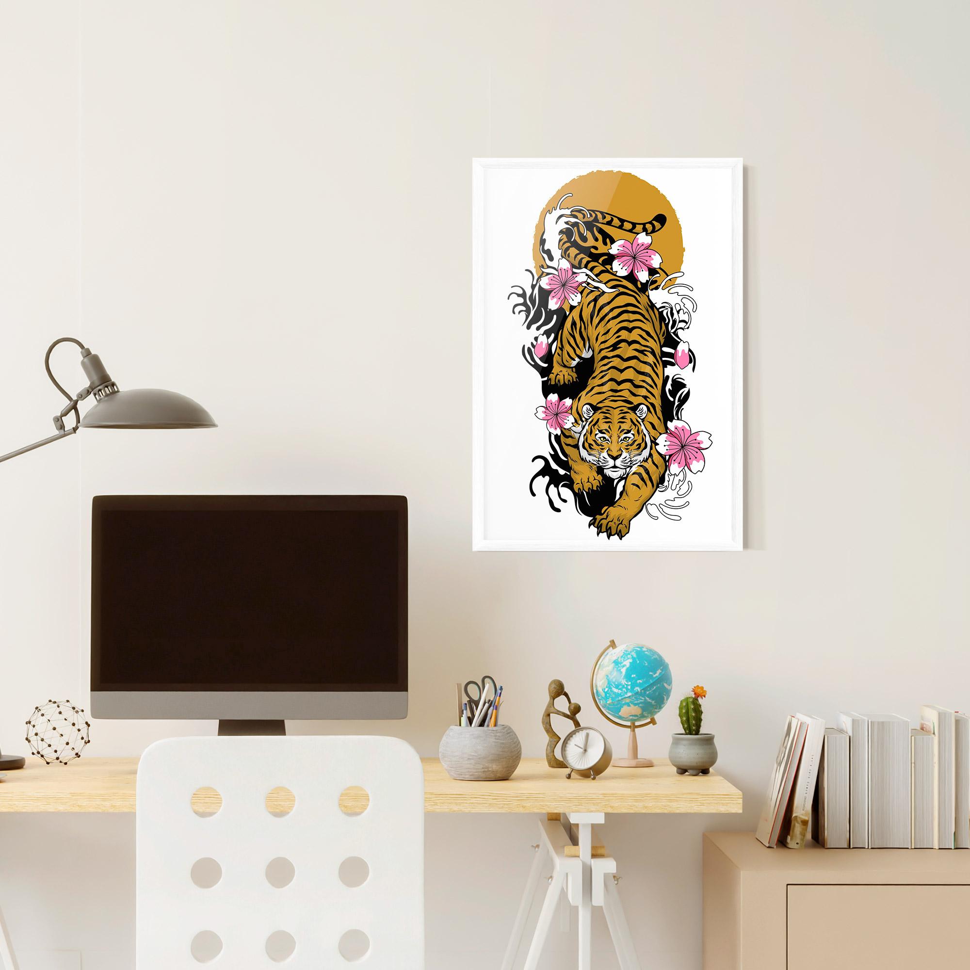 Gerahmte Poster Japanese Style Tiger mockup 6