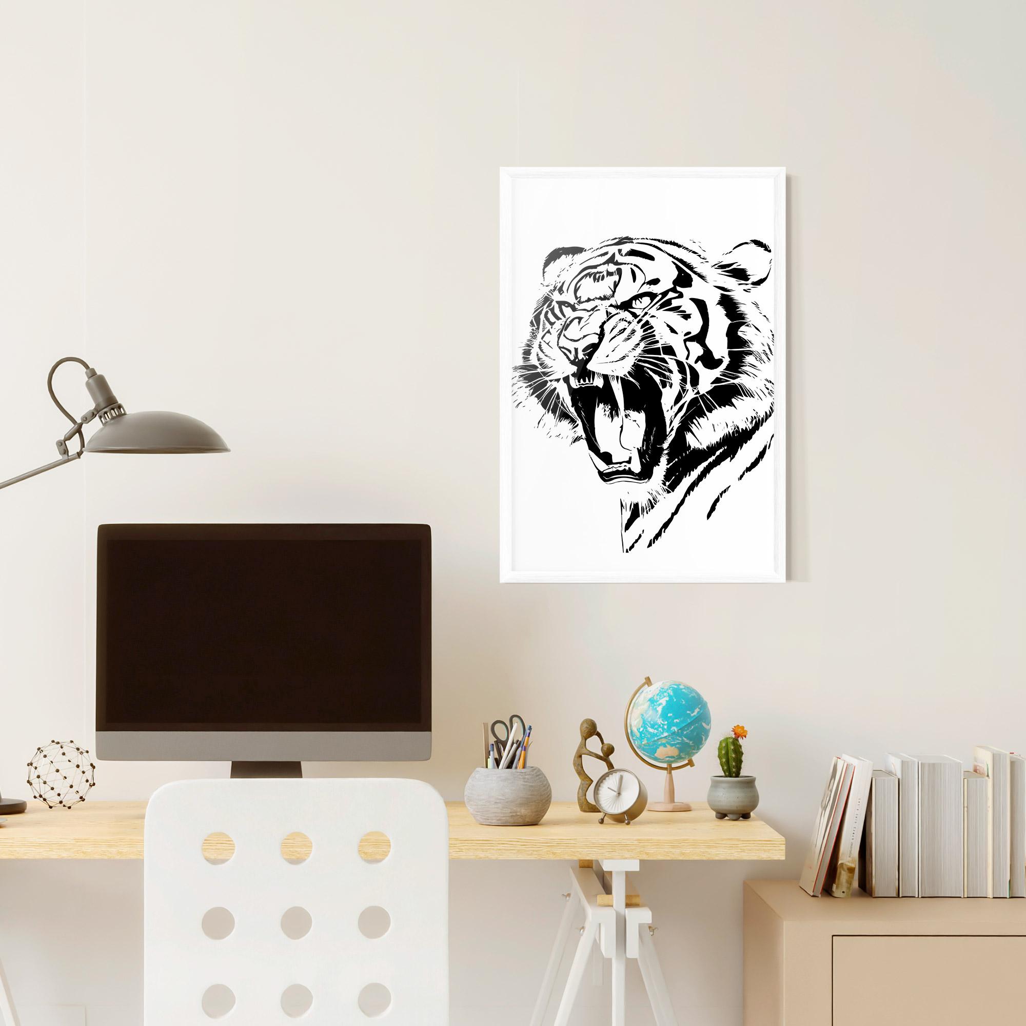 Gerahmte Poster Roaring Tiger mockup 6