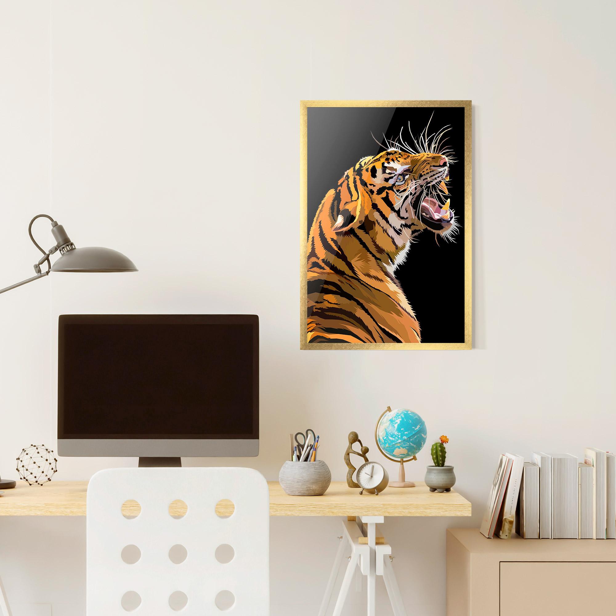 Gerahmte Poster Angry Tiger mockup 6