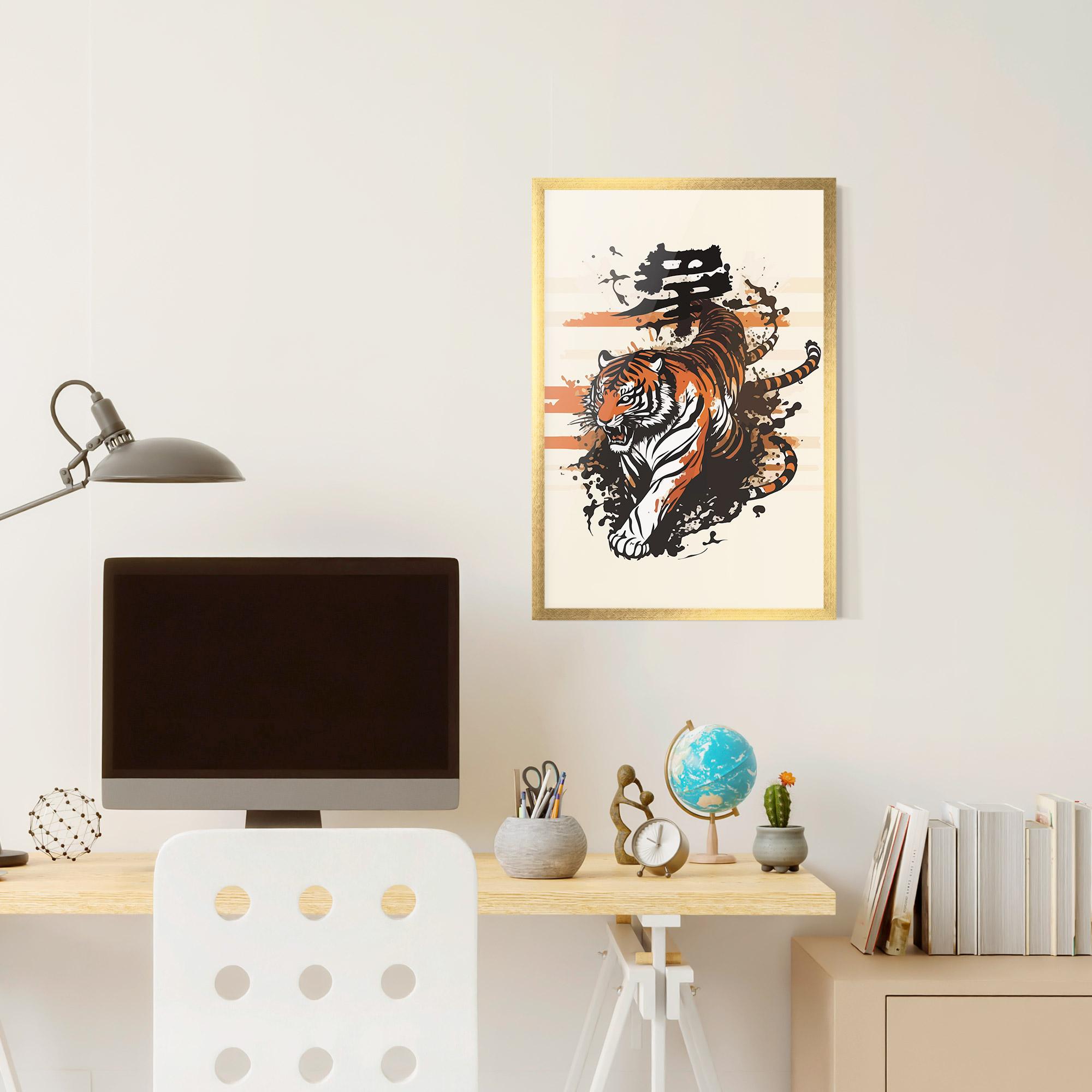 Gerahmte Poster Asiatic Tiger mockup 6