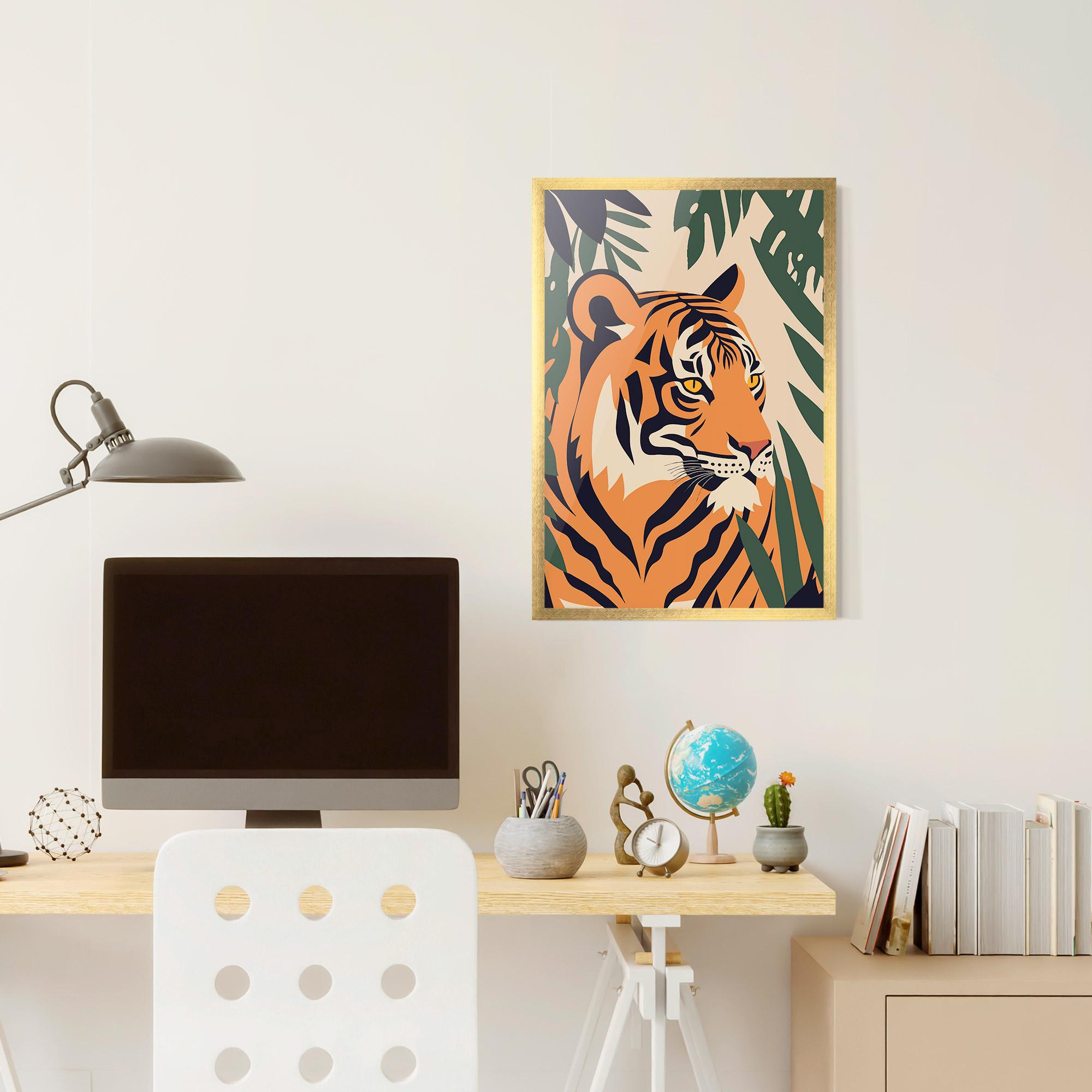 Gerahmte Poster Cartoon Style Tiger mockup 6